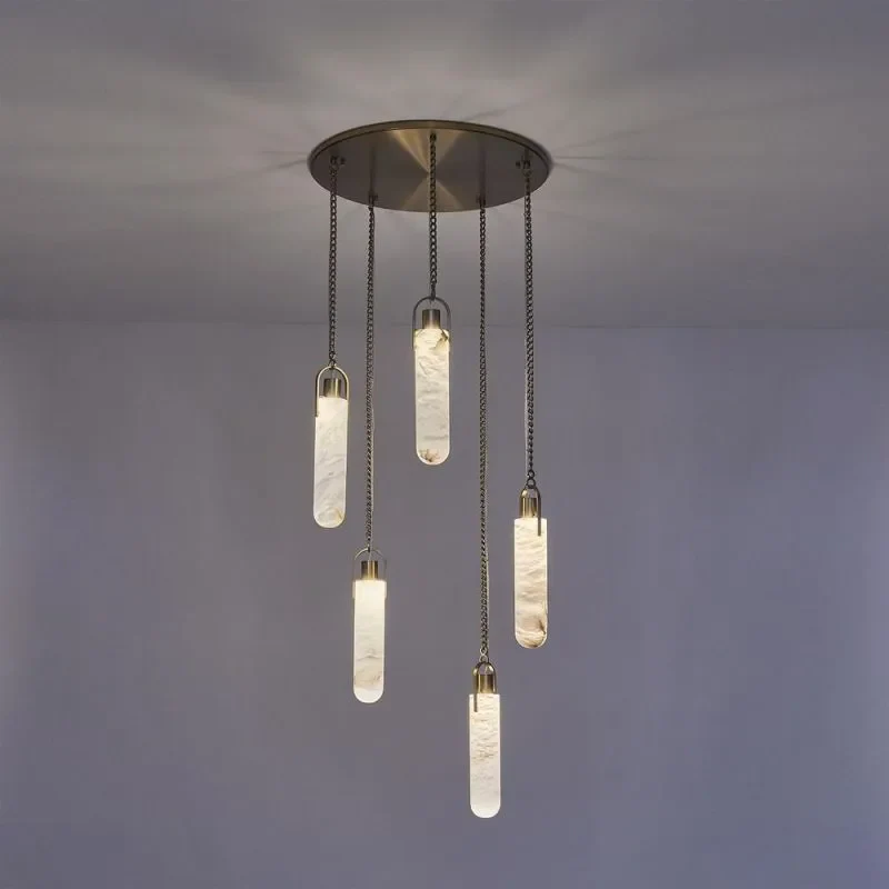 Alabaster Flint 5 Light Round Chandelier - Image 3