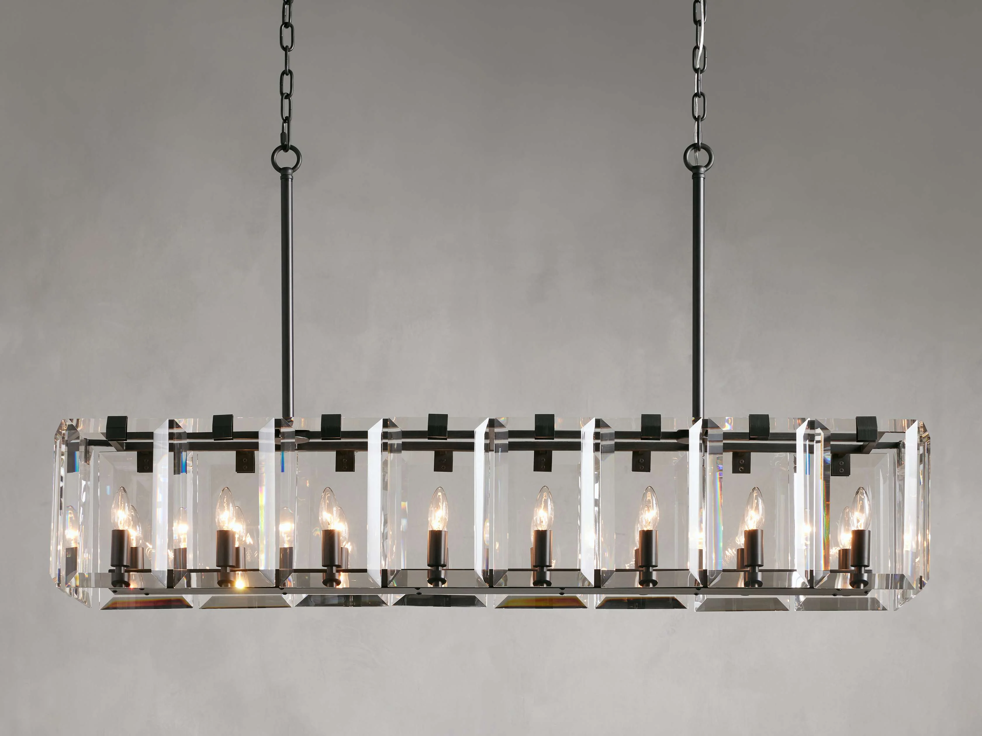 Amaya Delicate Crystal Rectangular Chandelier - Image 16