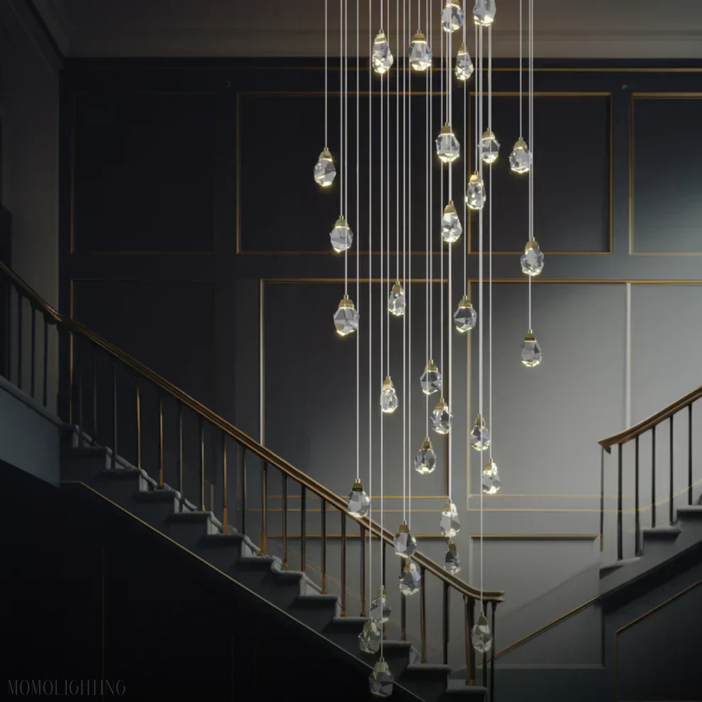 Angle Faceted Crystal Multi-Lights Cascade Chandelier - Image 18