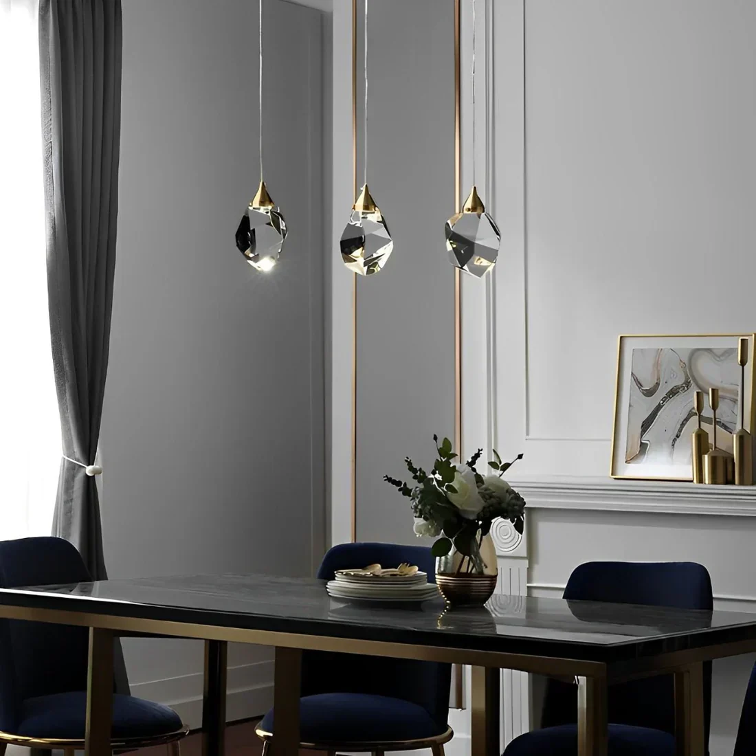 Angle Faceted Crystal Pendant Light - Image 7