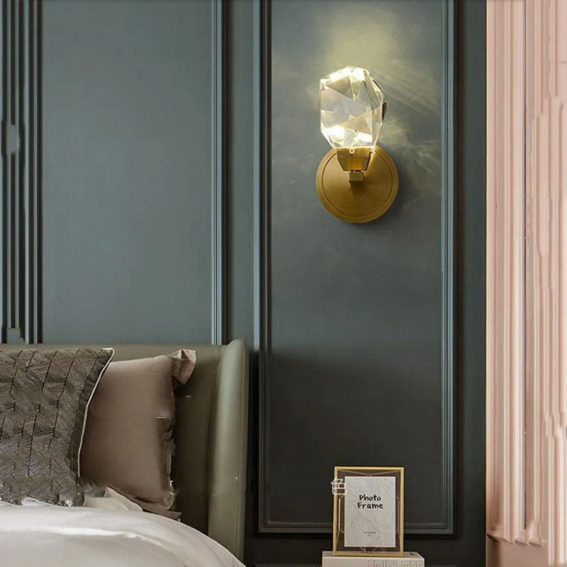 Angle Faceted Crystal Wall Sconce - Image 7
