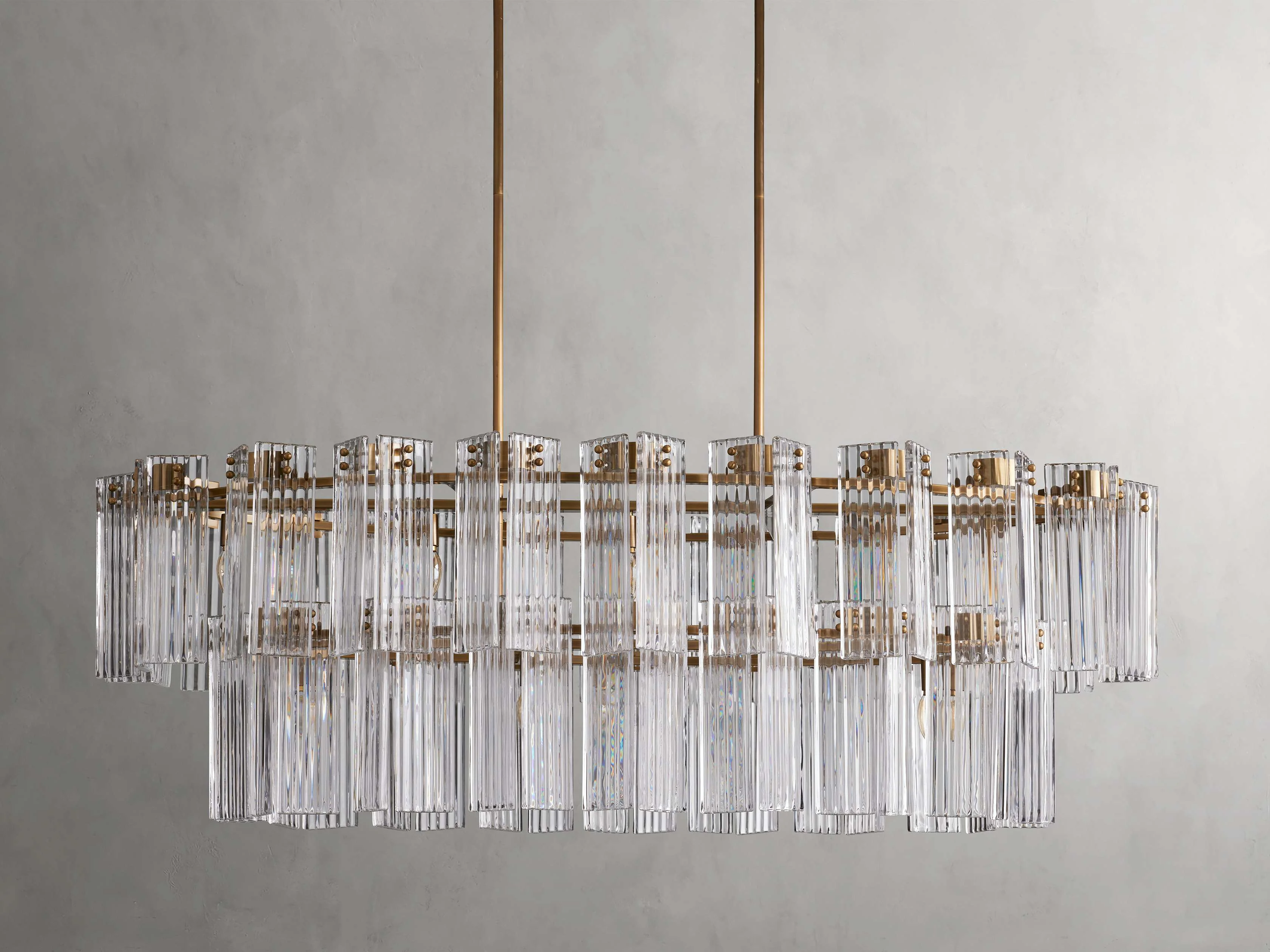Delsie Reeded Glass Oval Chandelier - Image 31