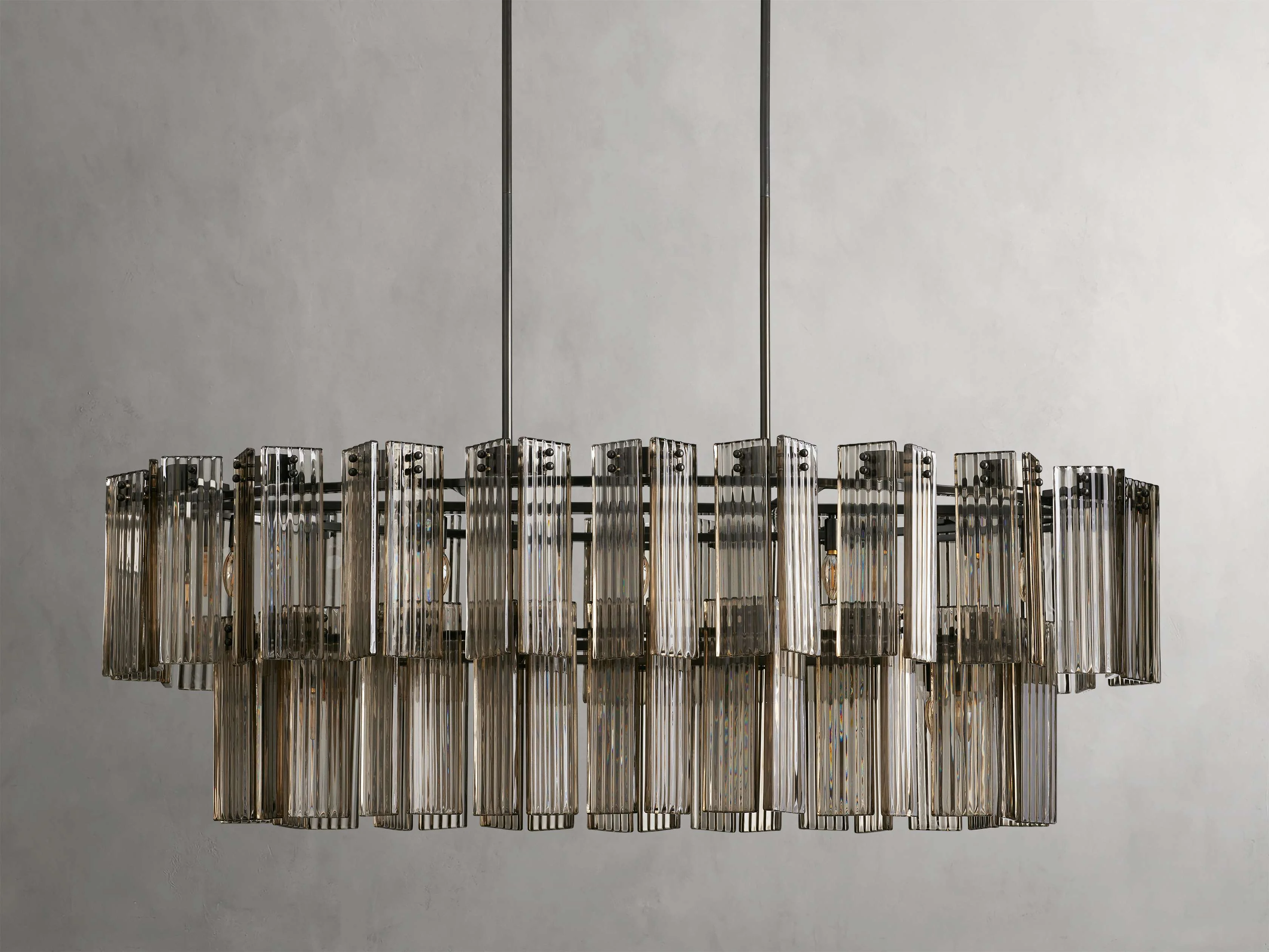 Delsie Reeded Glass Oval Chandelier - Image 36