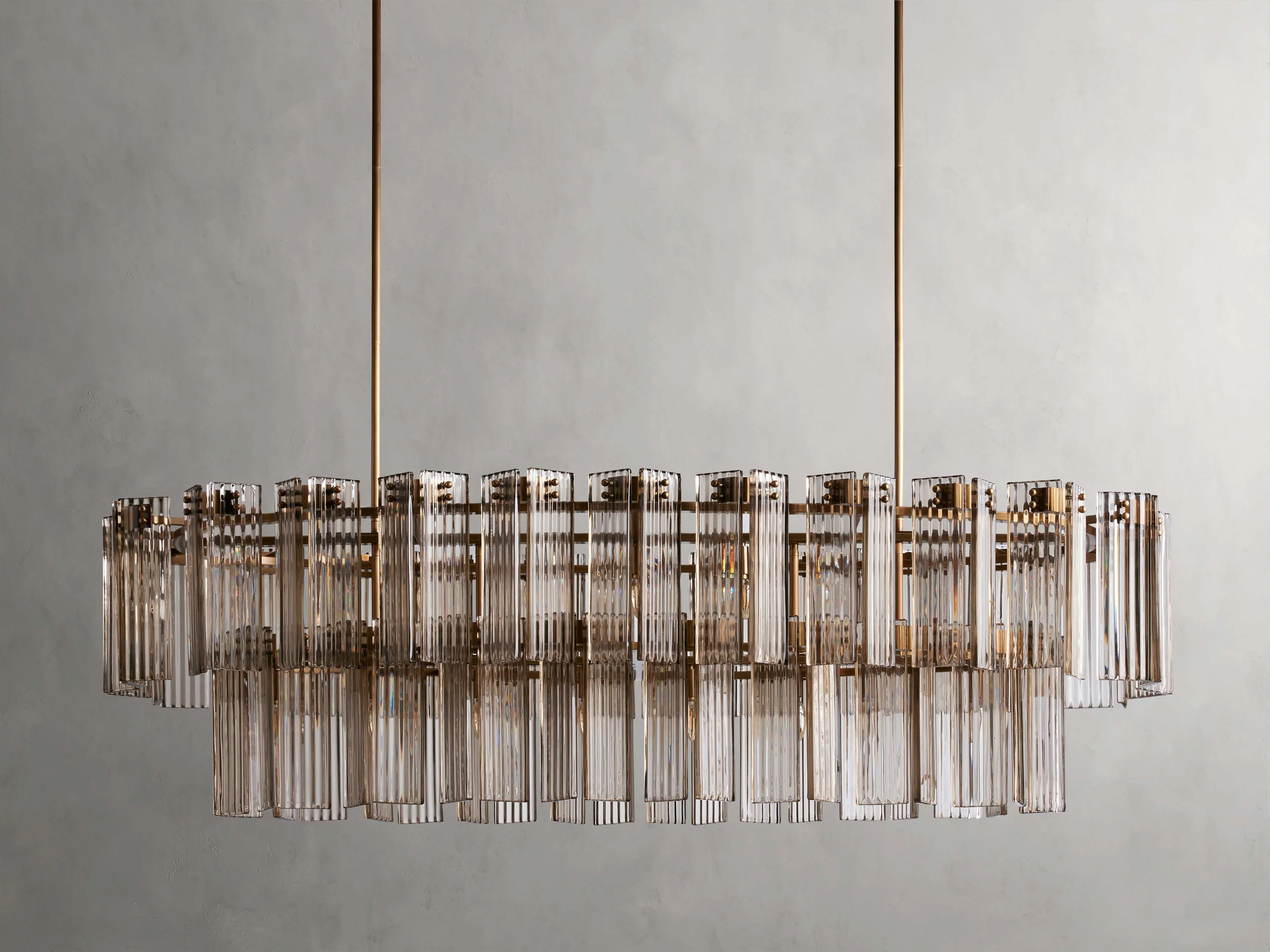 Delsie Reeded Glass Oval Chandelier - Image 46