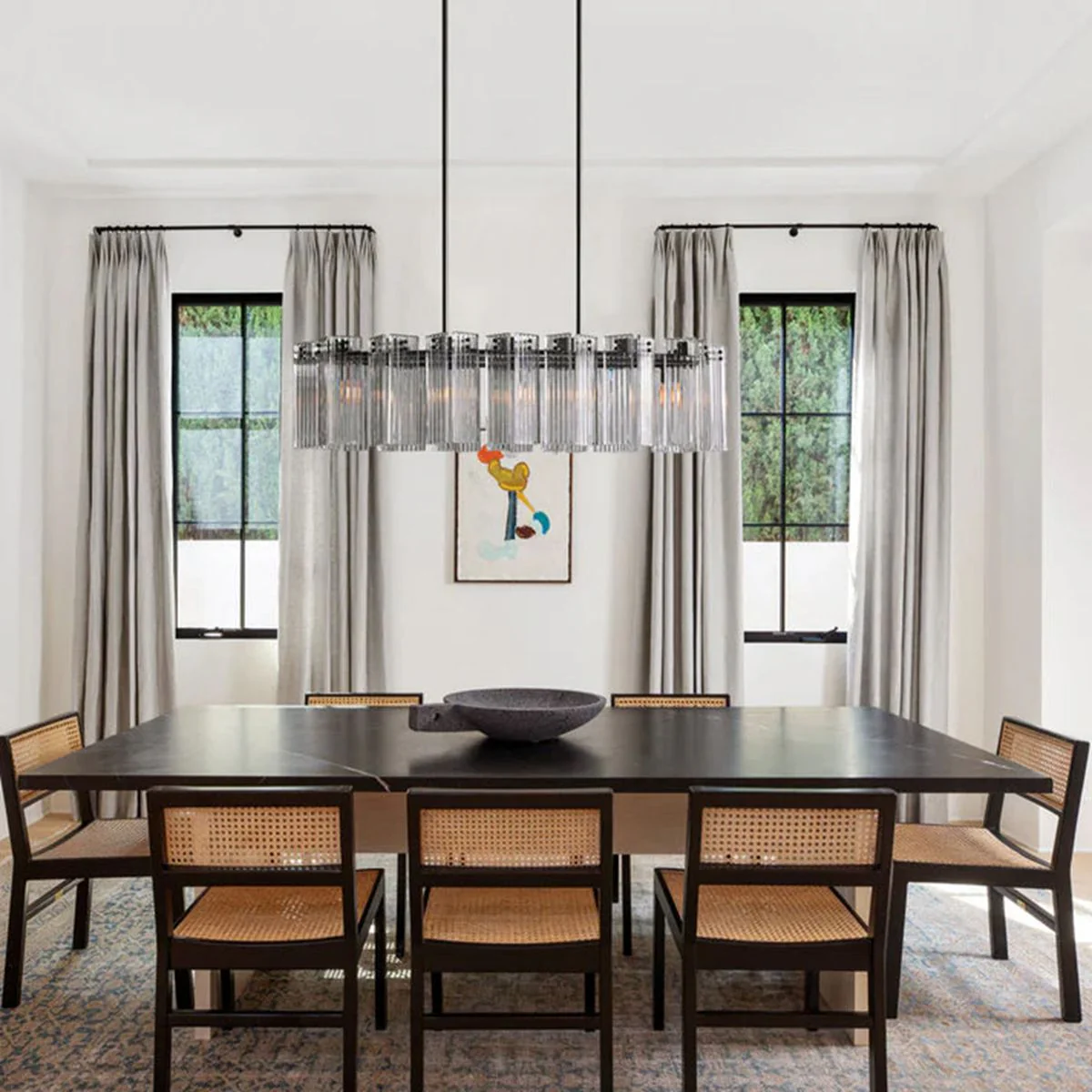 Delsie Vintage Glass Oval Chandelier - Image 4