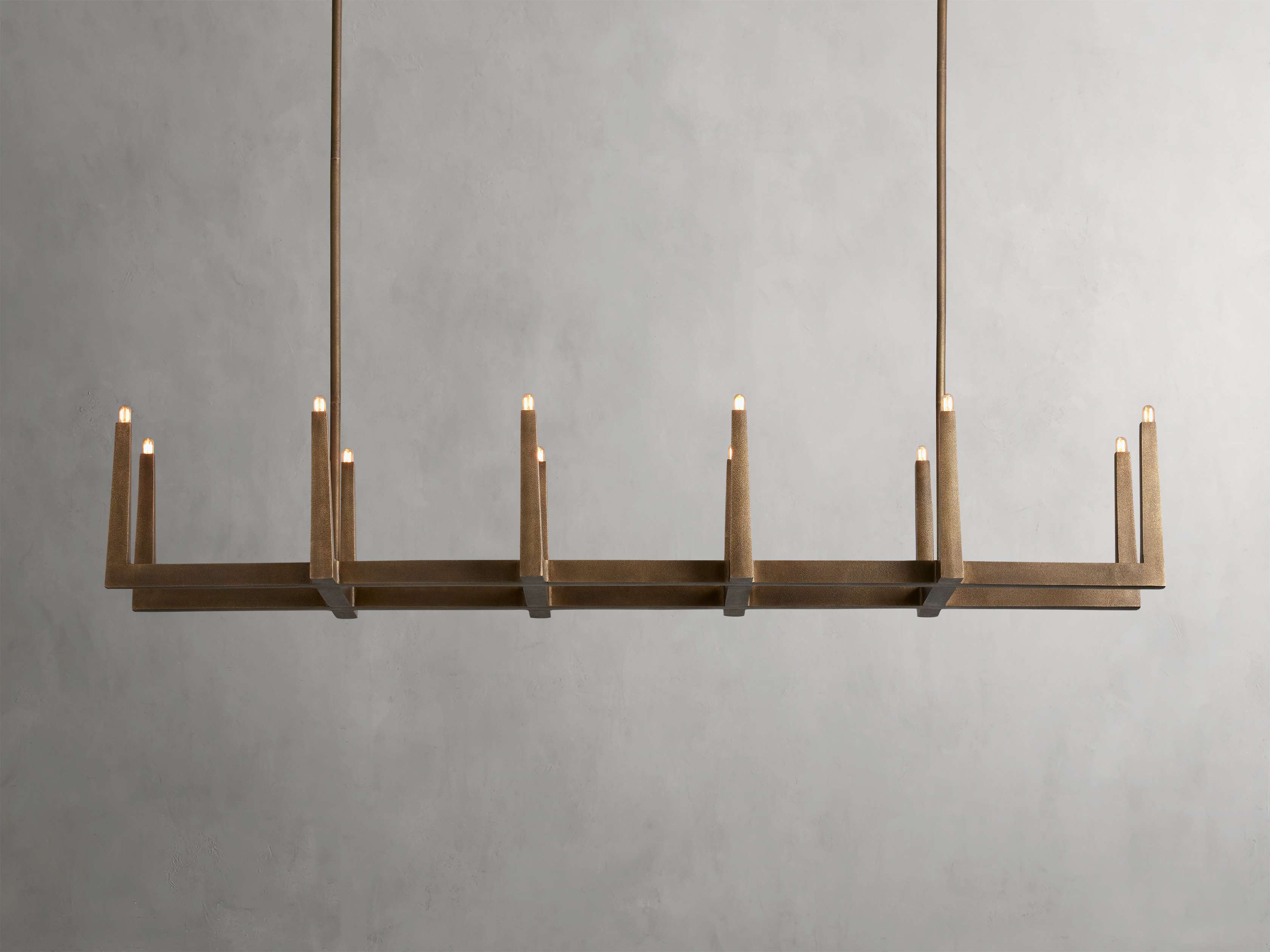 Emmet Antiqued Granular Linear Chandelier - Image 21
