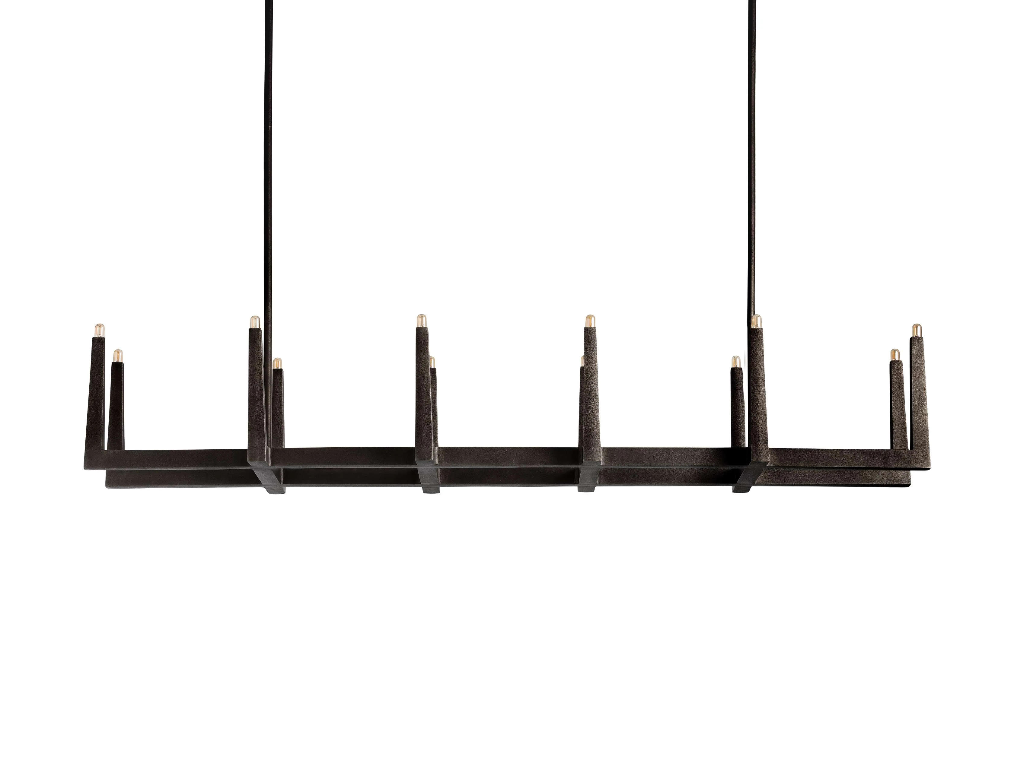 Emmet Antiqued Granular Linear Chandelier - Image 30