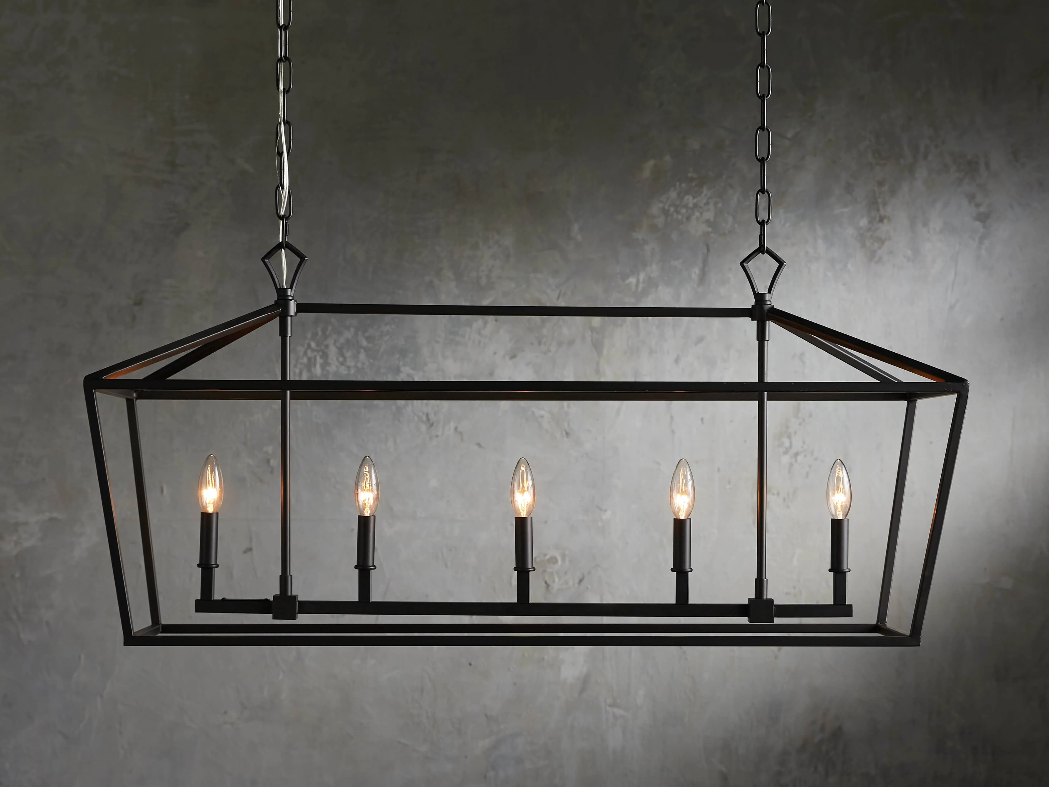 Garnet Hand Forged Rectangular Chandelier - Image 4