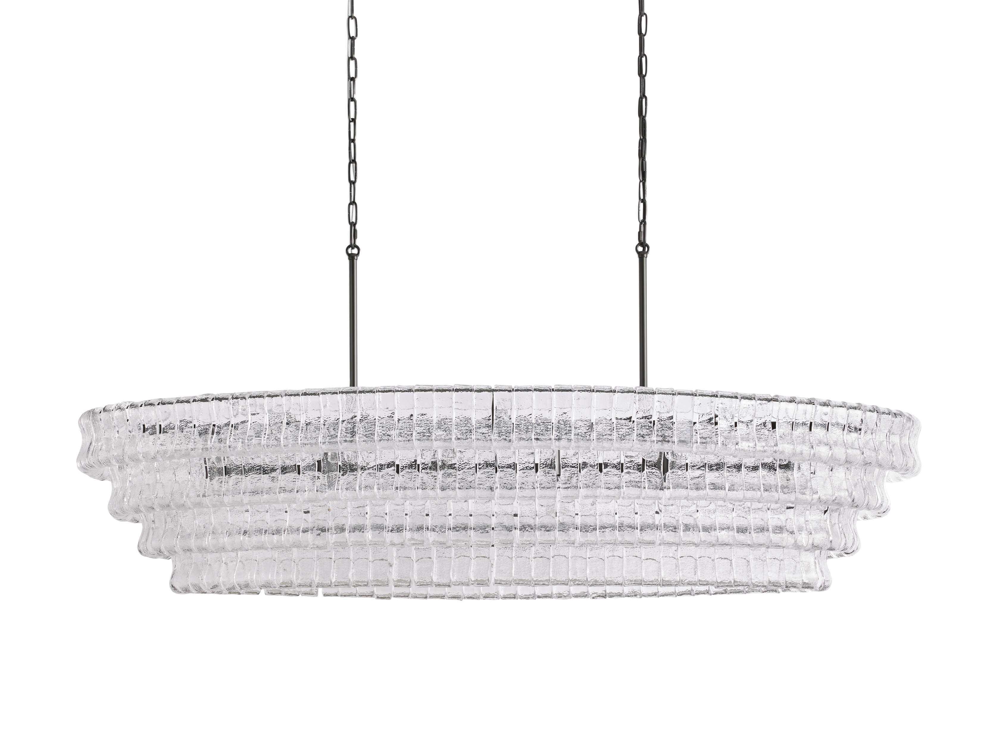 Ghiaccio Handcrafted Glass Oval Chandelier - Image 33