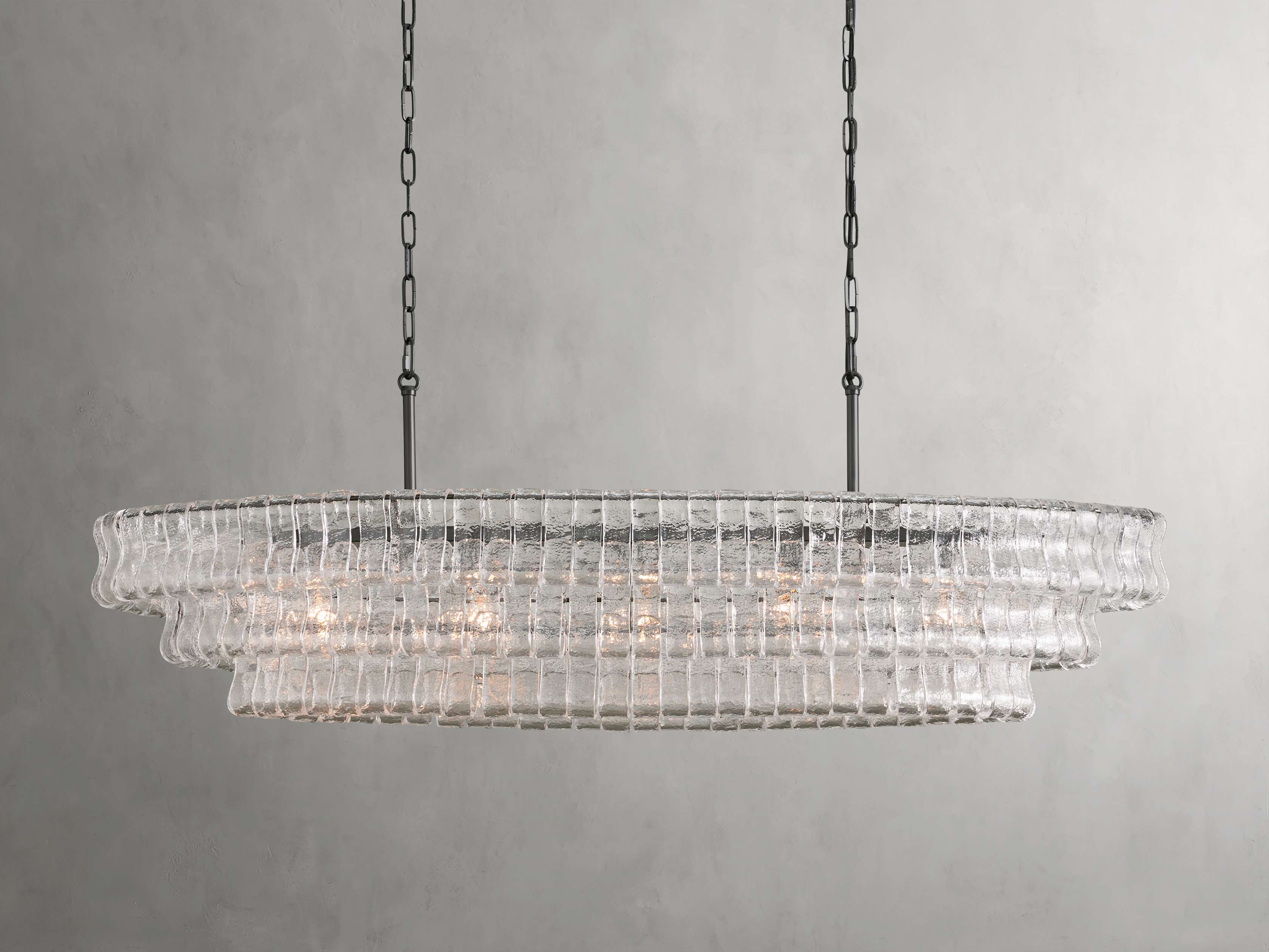 Ghiaccio Handcrafted Glass Oval Chandelier - Image 9