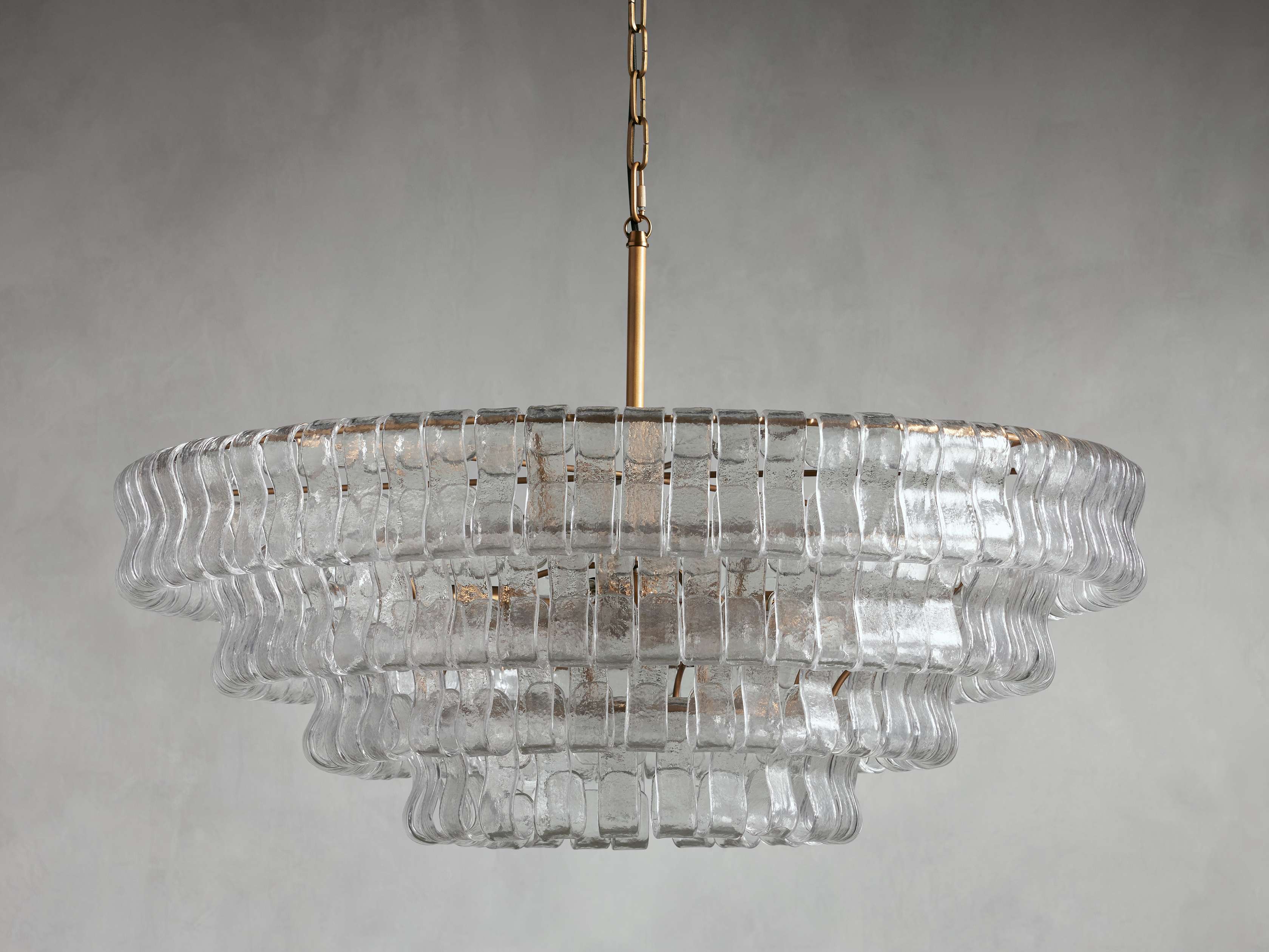 Ghiaccio Rippled Glass Round Chandelier - Image 5