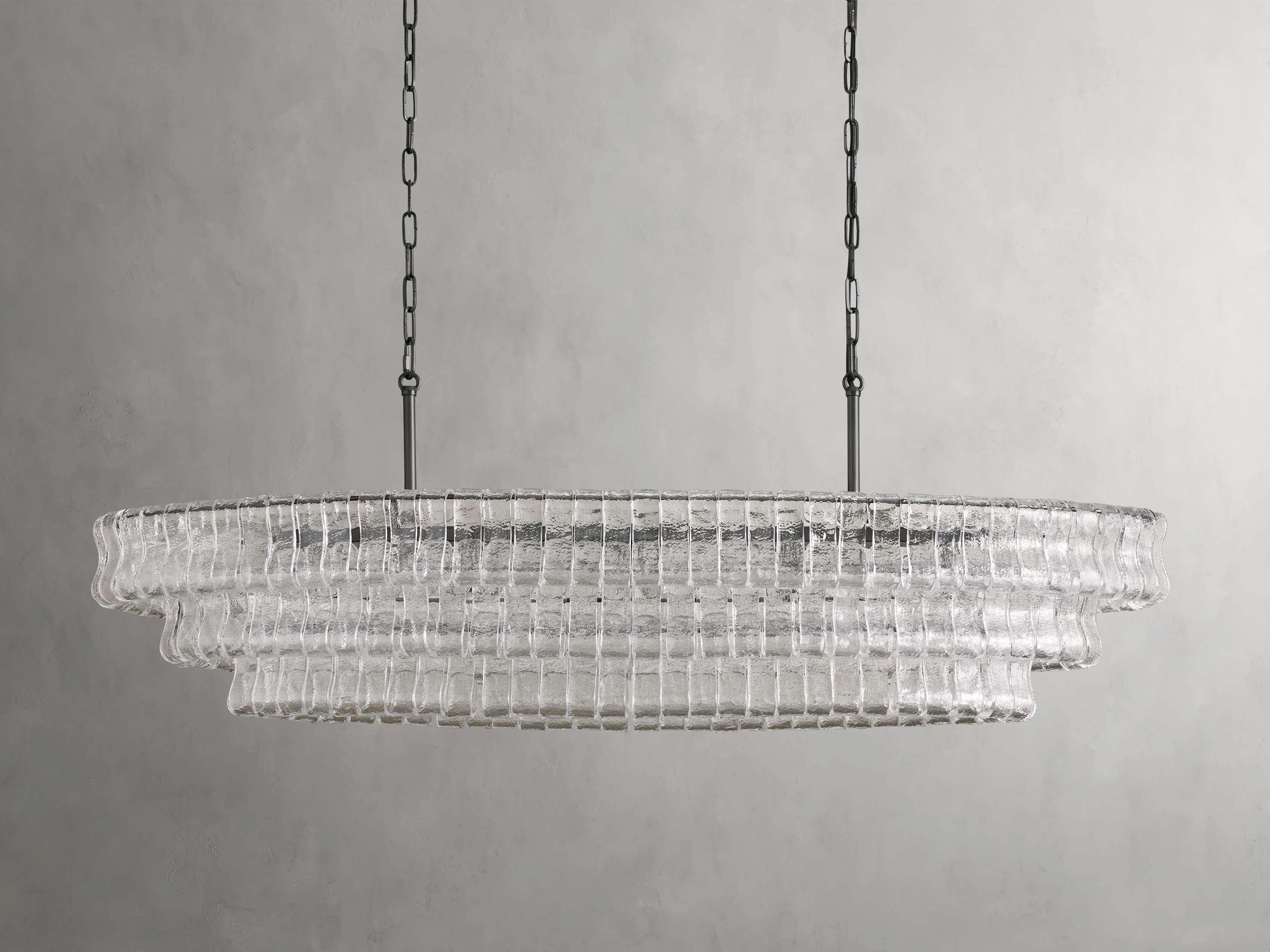 Ghiaccio Rippled Glass Oval Chandelier - Image 10