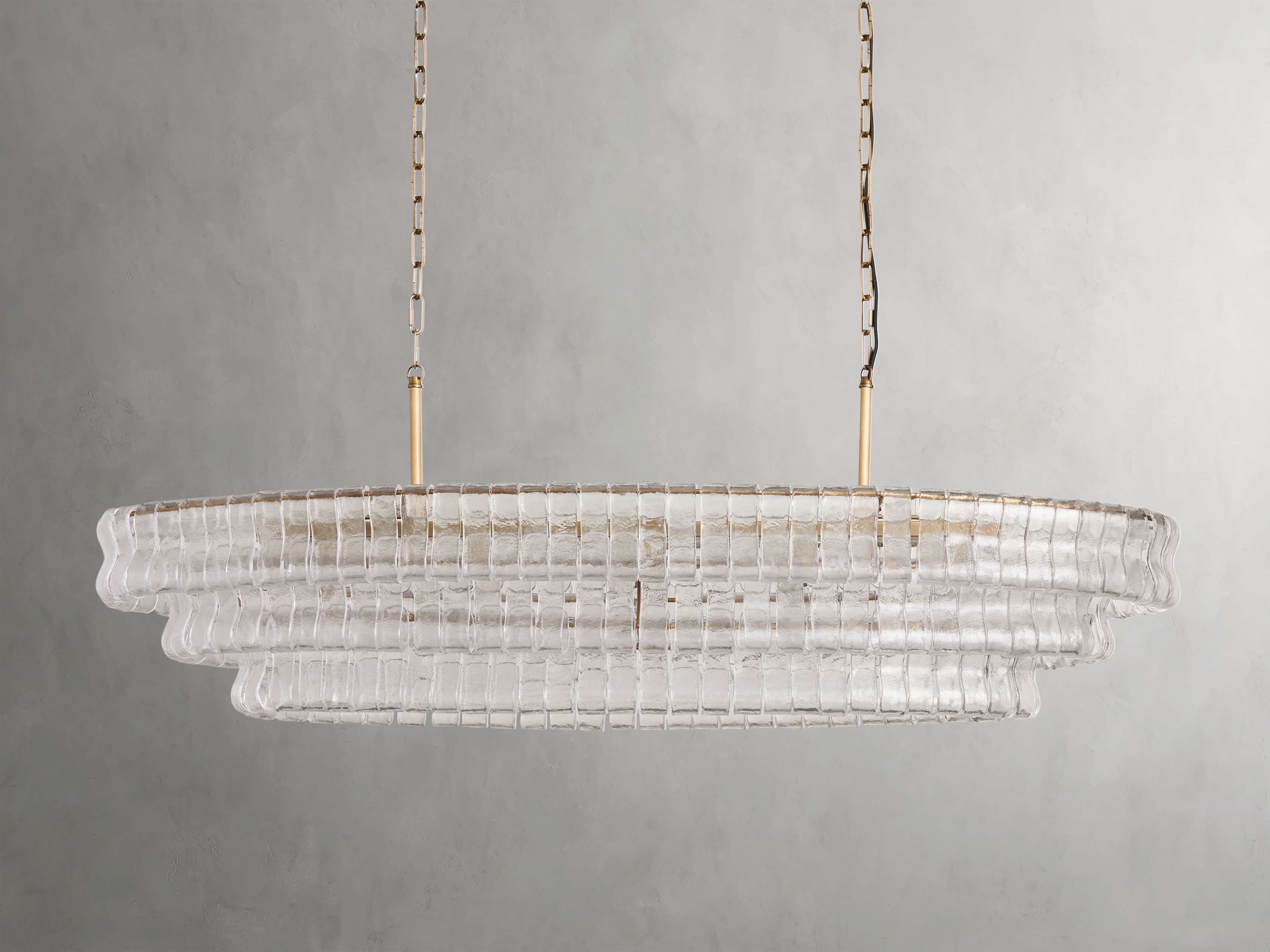 Ghiaccio Rippled Glass Oval Chandelier - Image 5