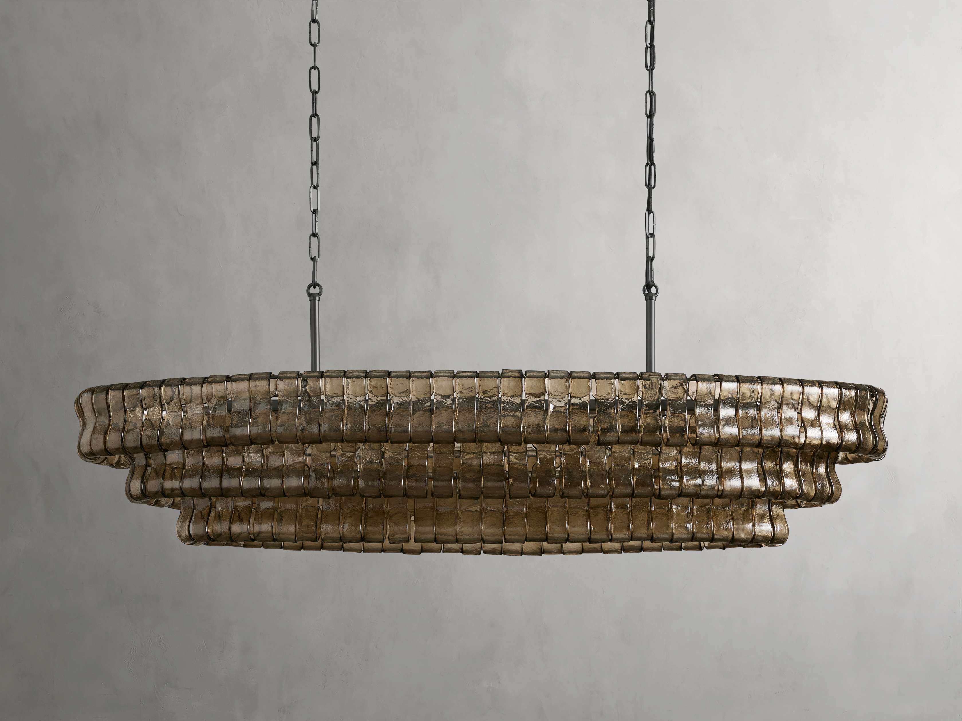 Ghiaccio Rippled Glass Oval Chandelier - Image 8
