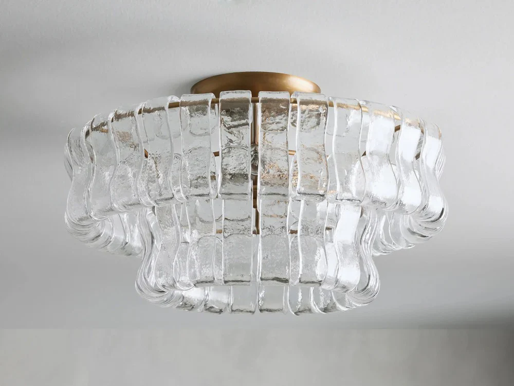 Ghiaccio Textured Glass Flush Mount - Image 7