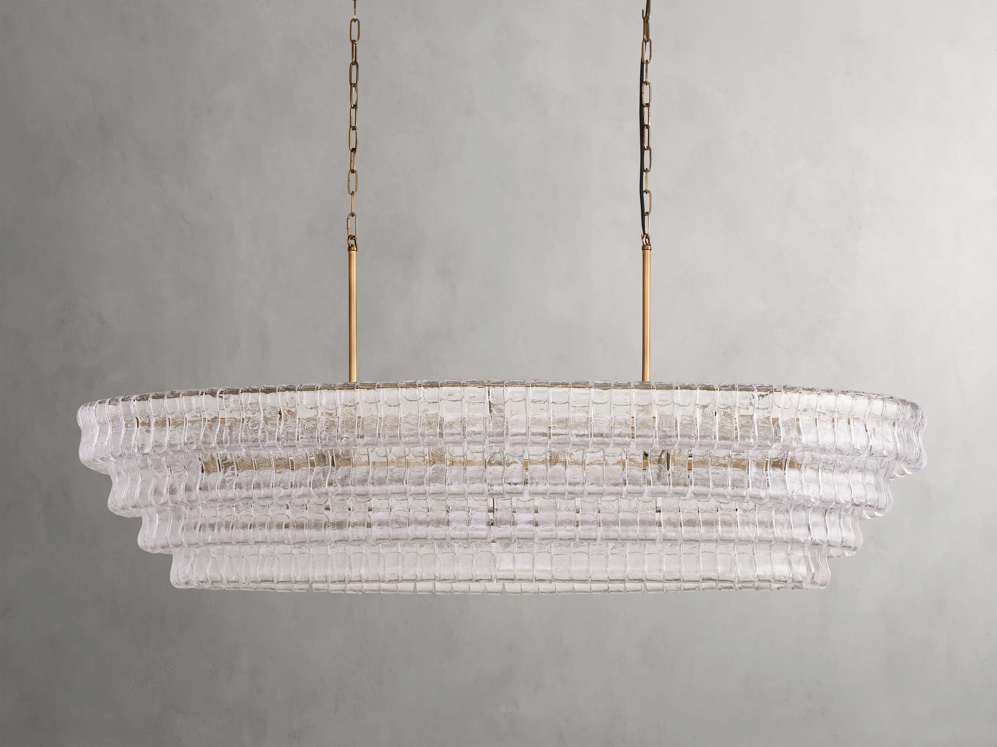 Ghiaccio Textured Glass Oval Chandelier - Image 33
