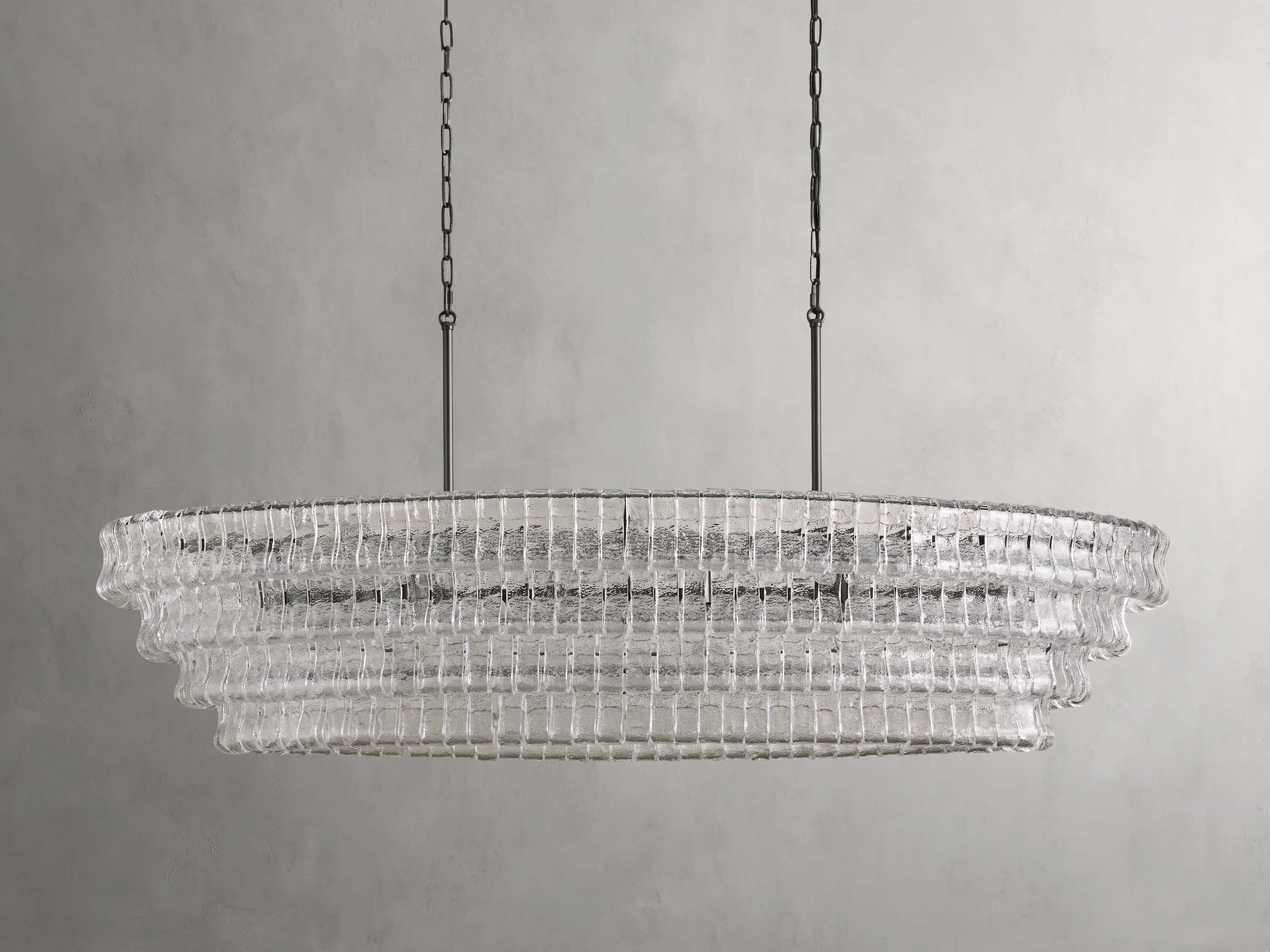 Ghiaccio Textured Glass Oval Chandelier - Image 45