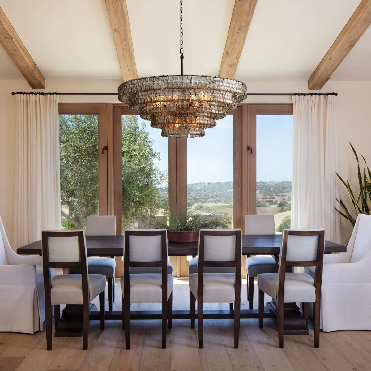 Ghiaccio Textured Glass Round Chandelier - Image 37