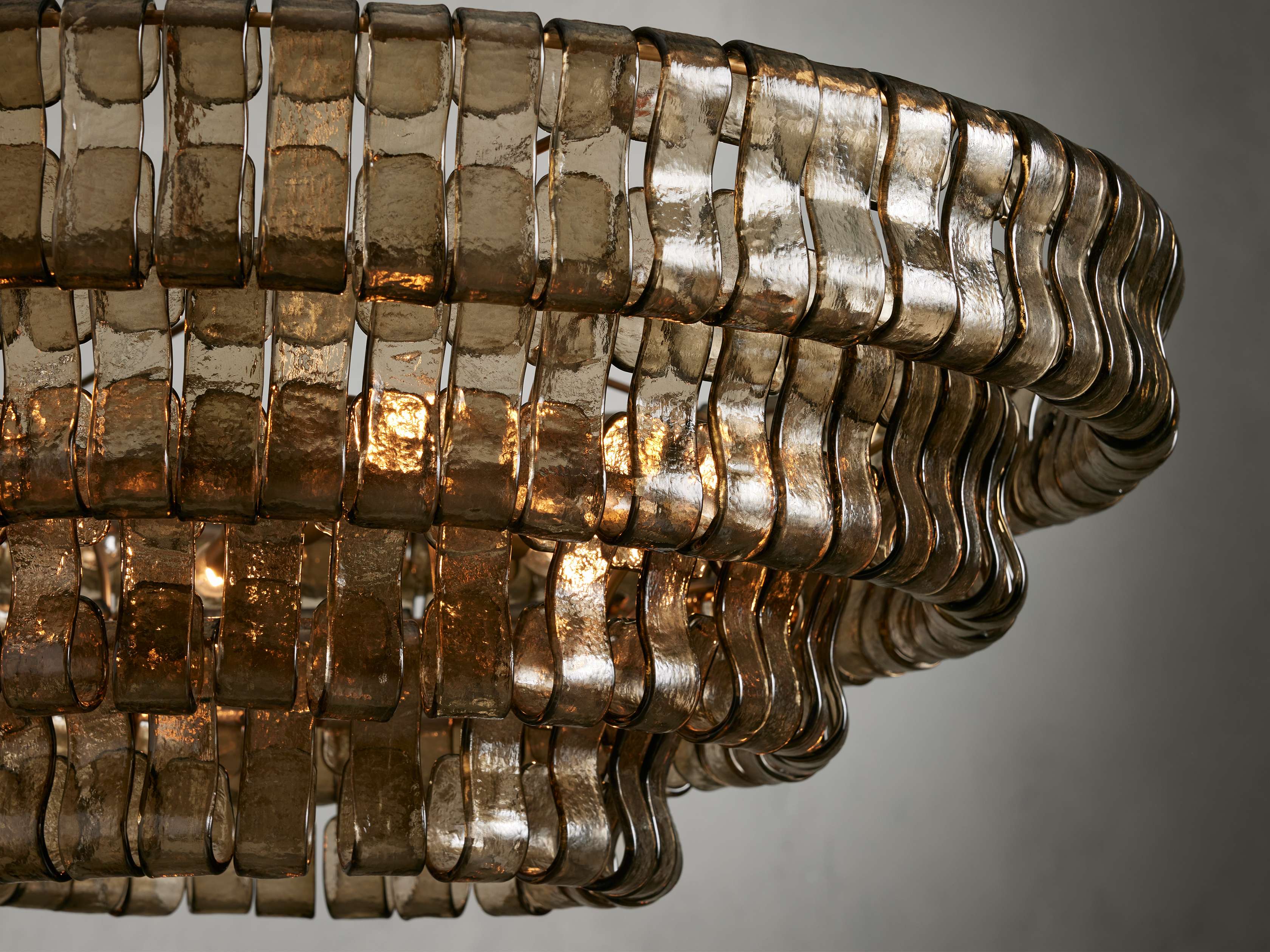 Ghiaccio Textured Glass Round Chandelier - Image 4