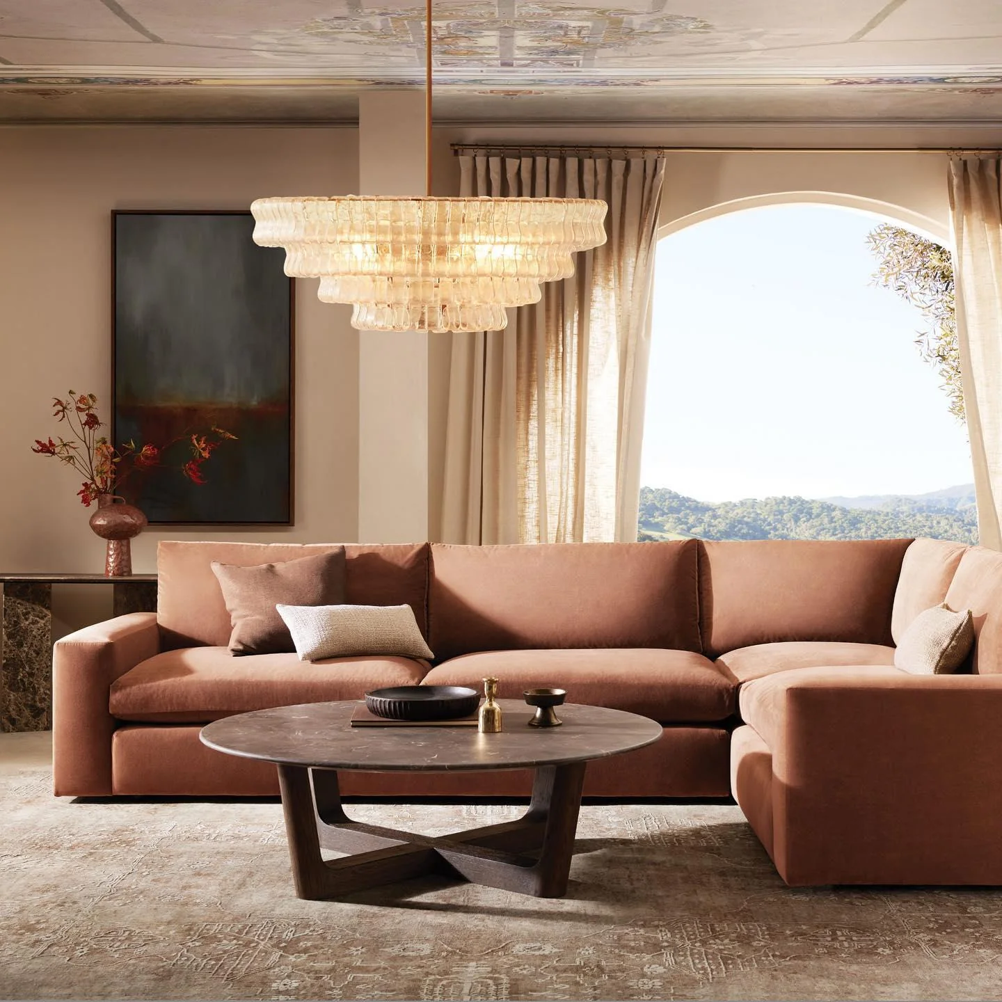 Ghiaccio Textured Glass Round Chandelier - Image 7
