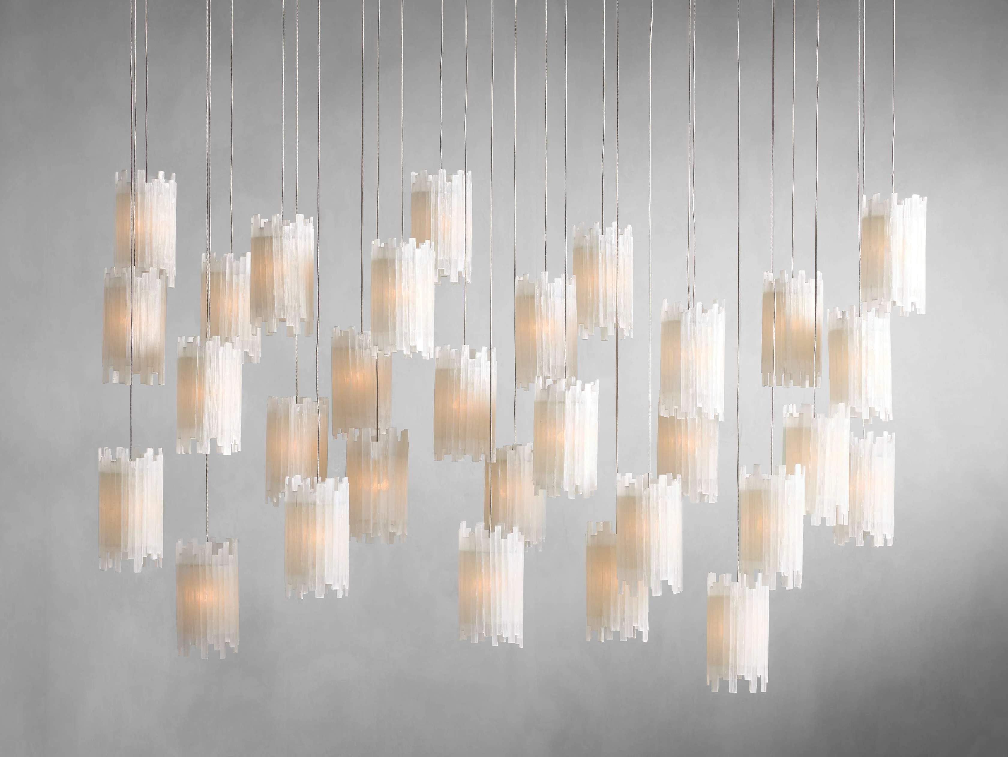 Gianna Selenite Cascade Rectangular Chandelier - Image 6