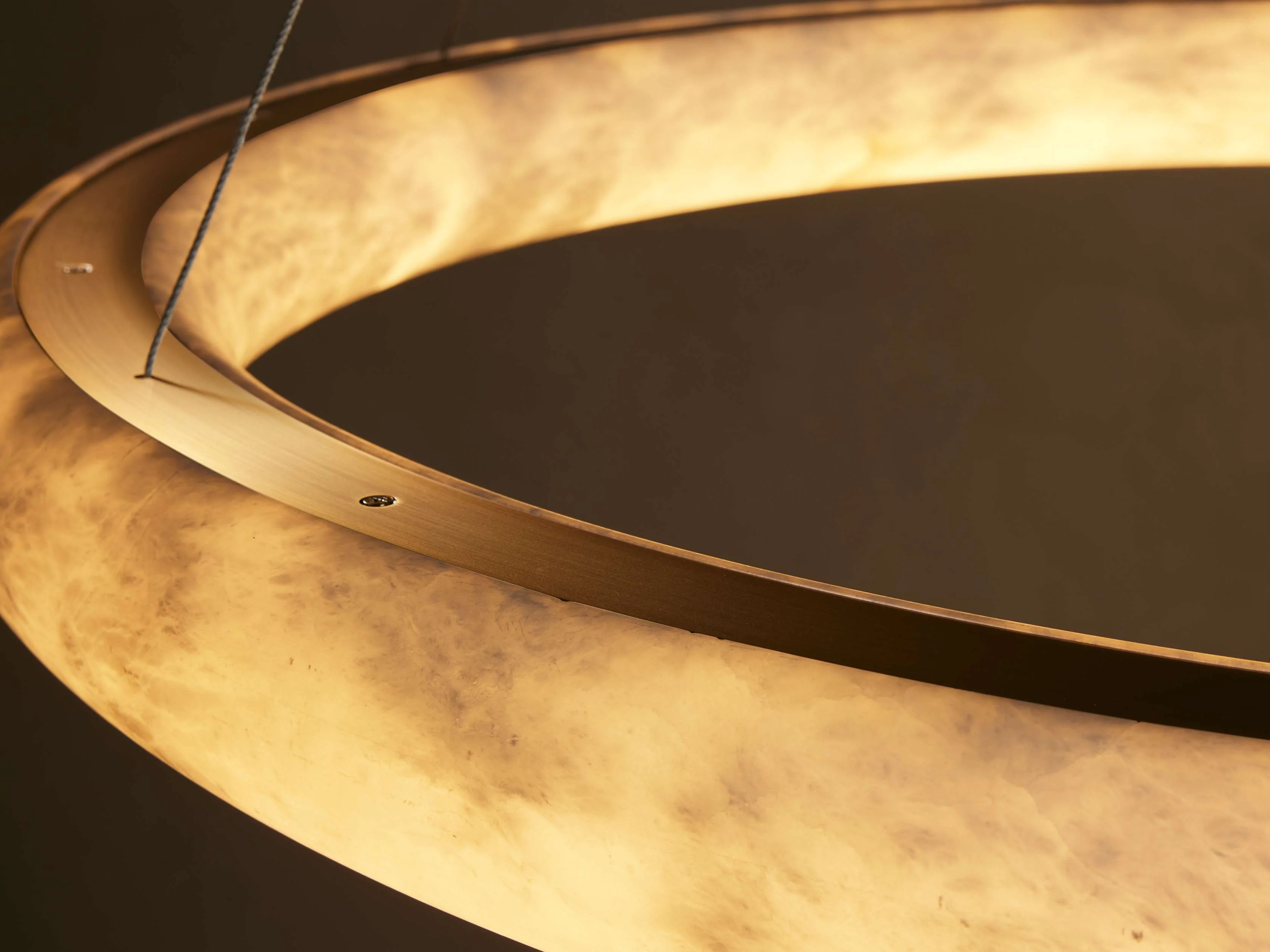 Halima Alabaster Veined Halo Chandelier - Image 10