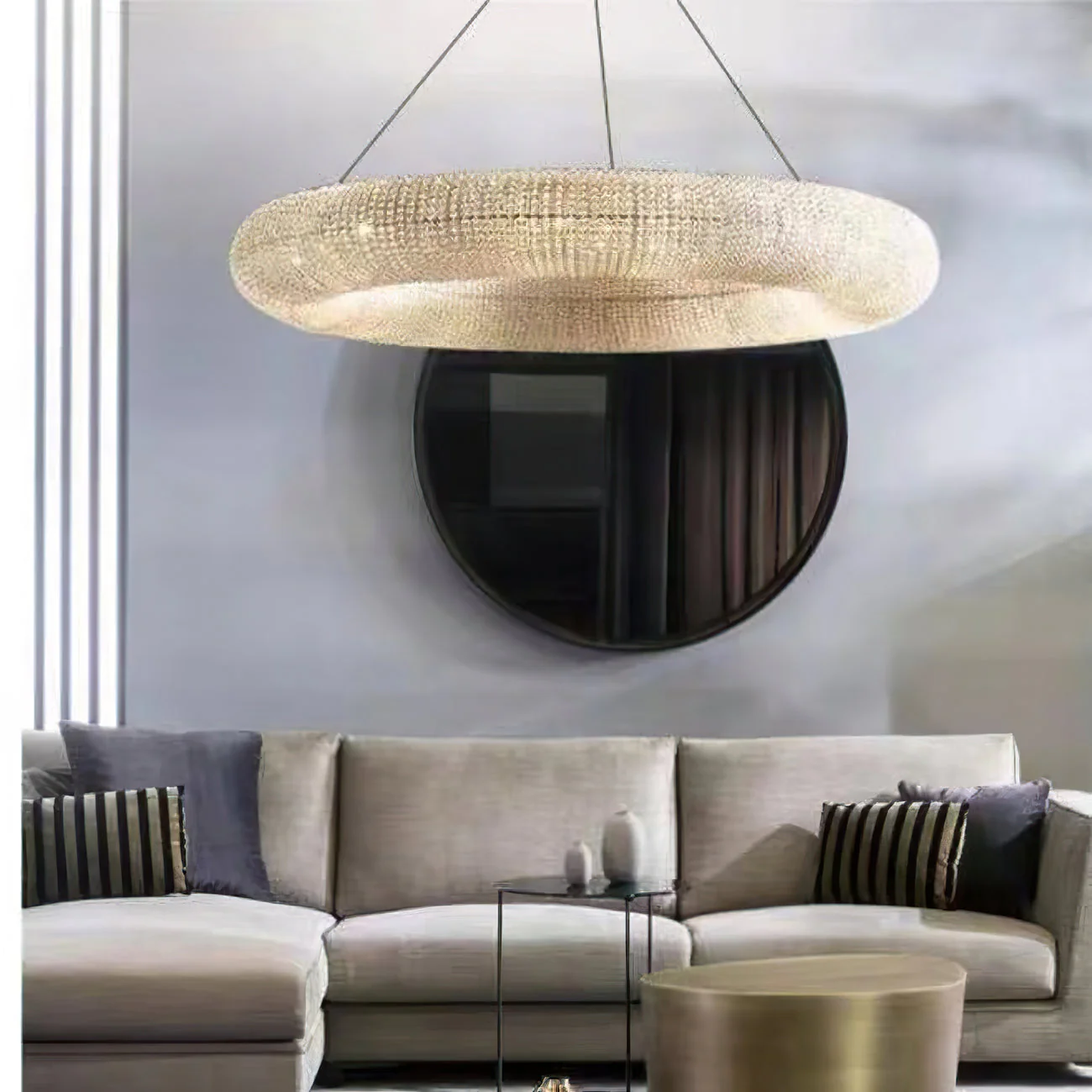 Halo Stranded Crystal Round Chandelier 72" - Image 16