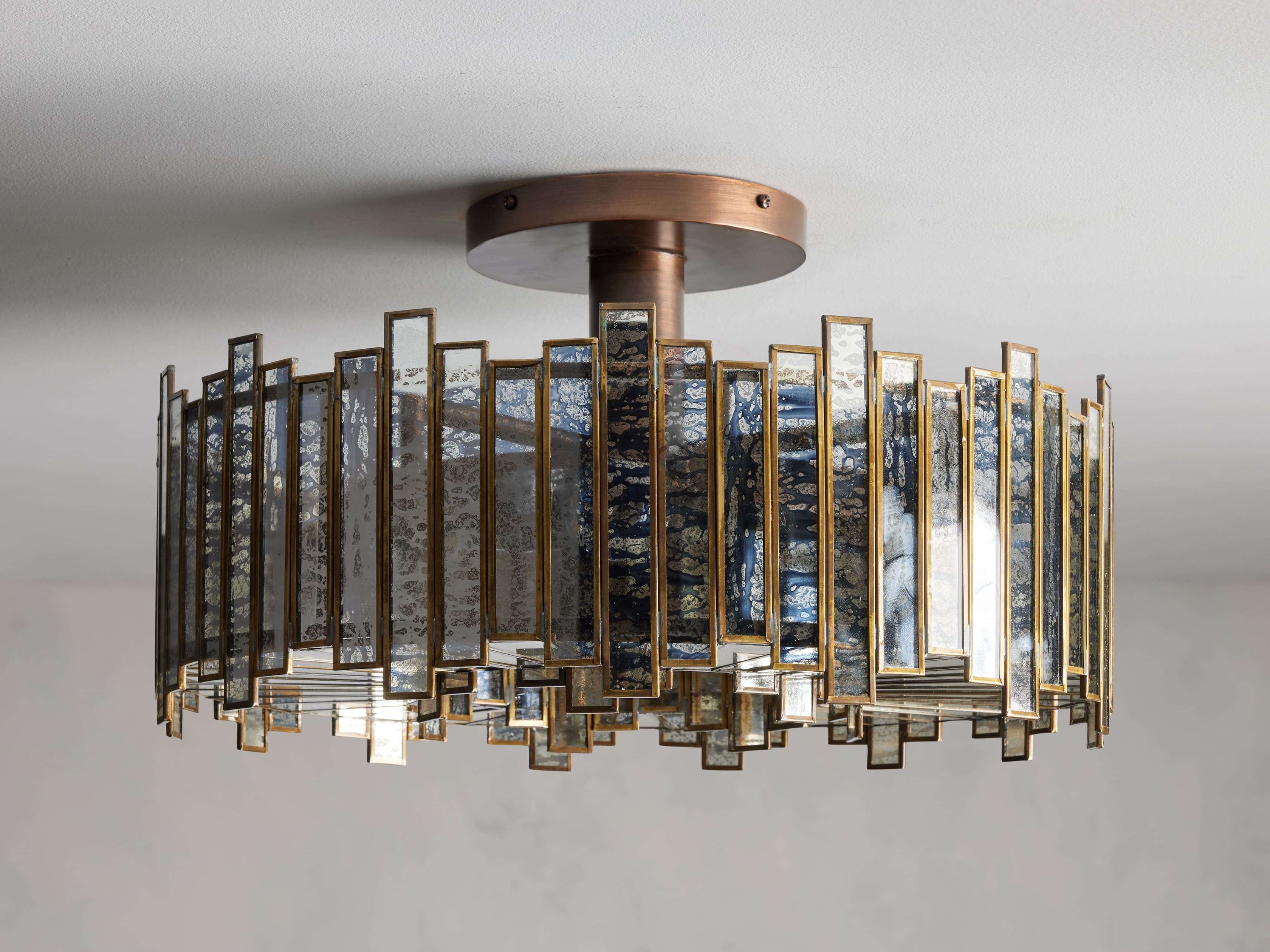 Laila Antiqued Glass Flush Mount - Image 2