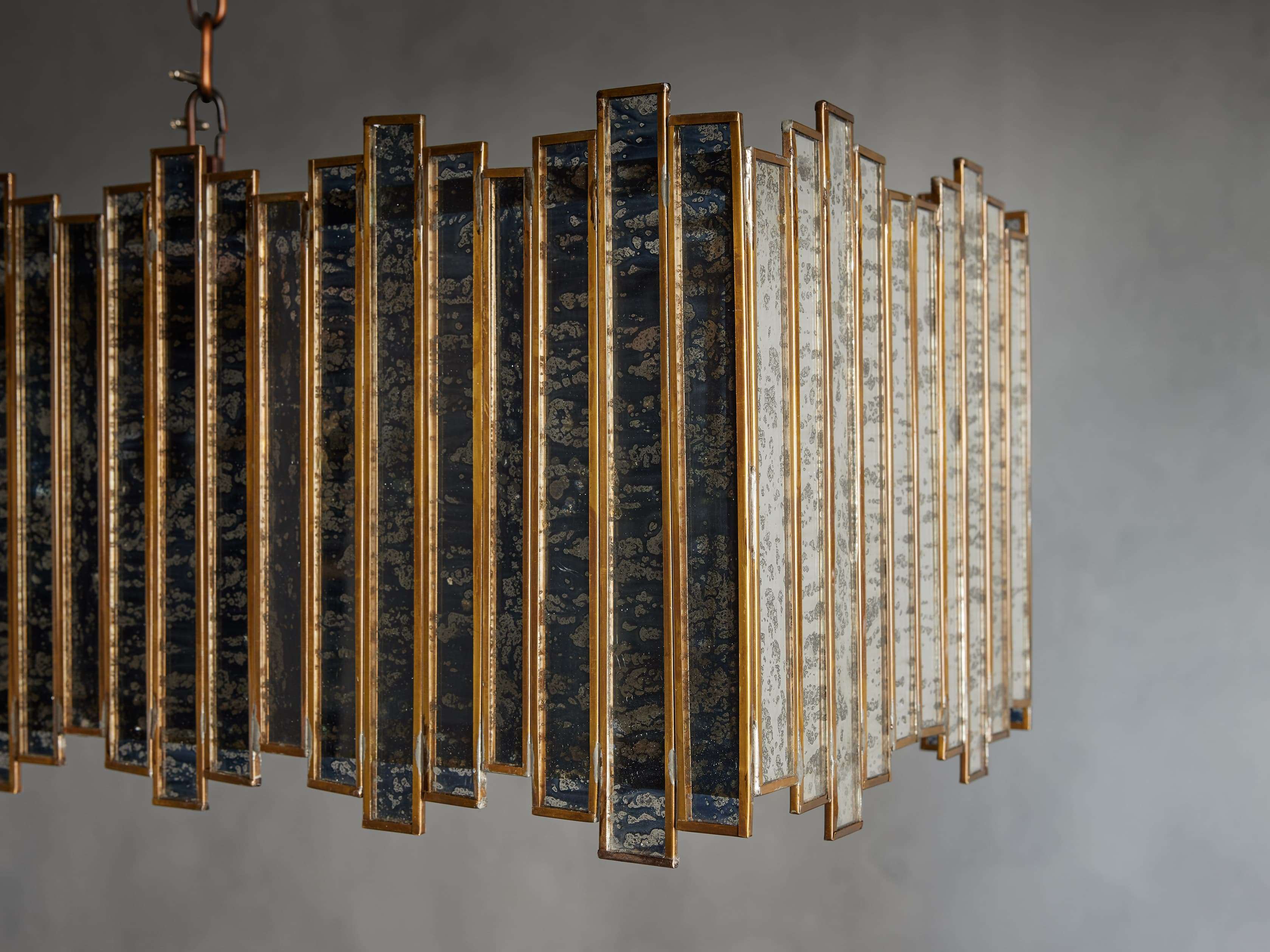 Laila Antiqued Glass Rectangular Chandelier - Image 8