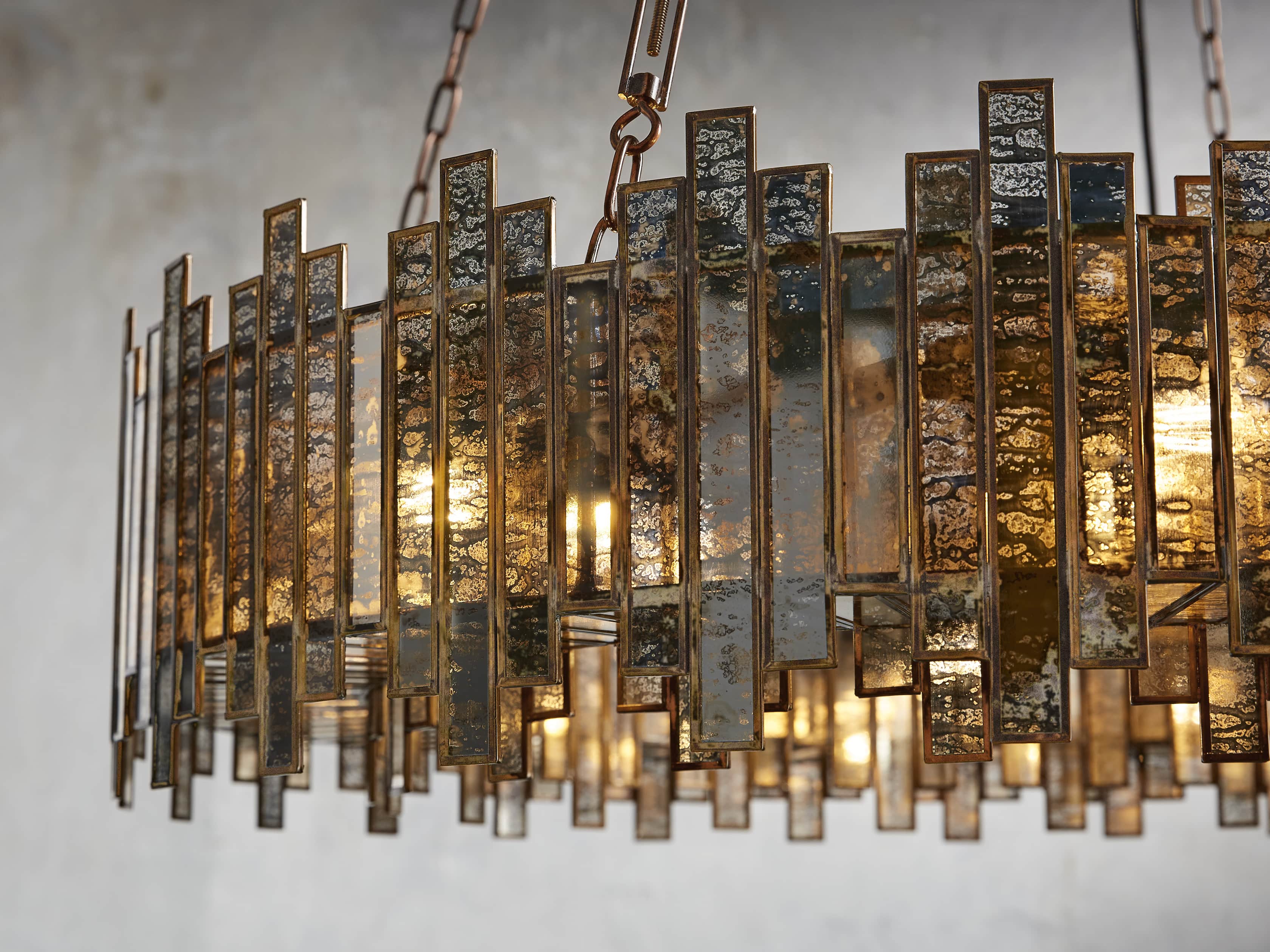 Laila Antiqued Glass Round Chandelier - Image 6