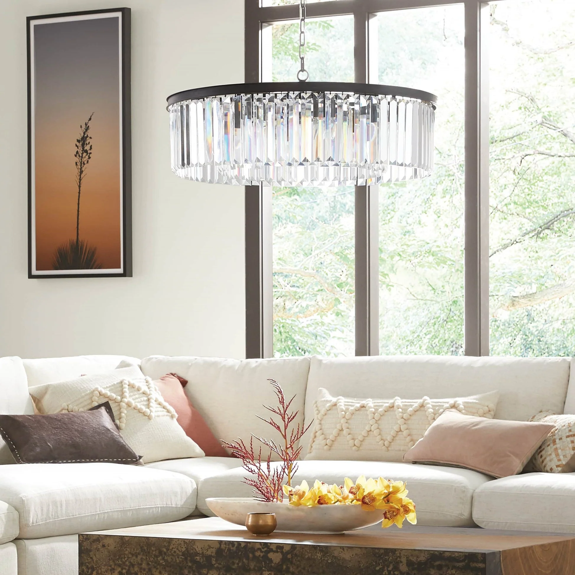 Leyland Faceted Deco Round Chandelier - Image 11