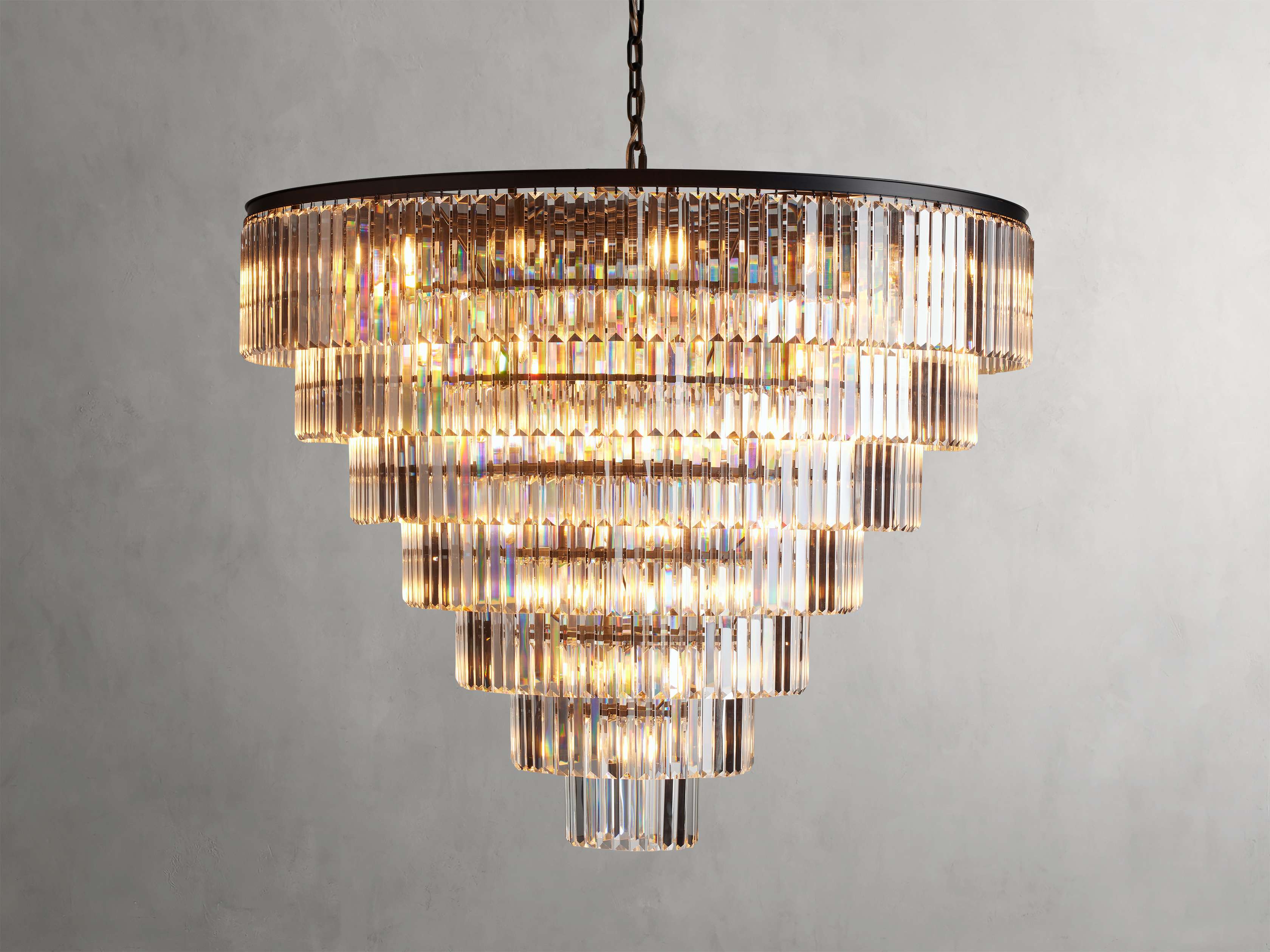 Leyland Faceted Deco Tiered Round Chandelier - Image 16