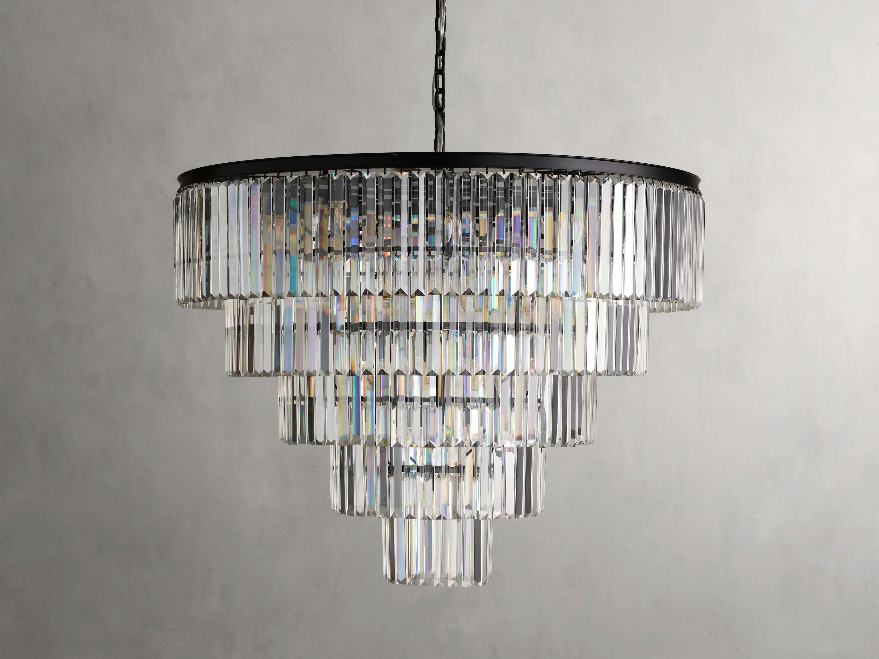 Leyland Faceted Deco Tiered Round Chandelier - Image 7