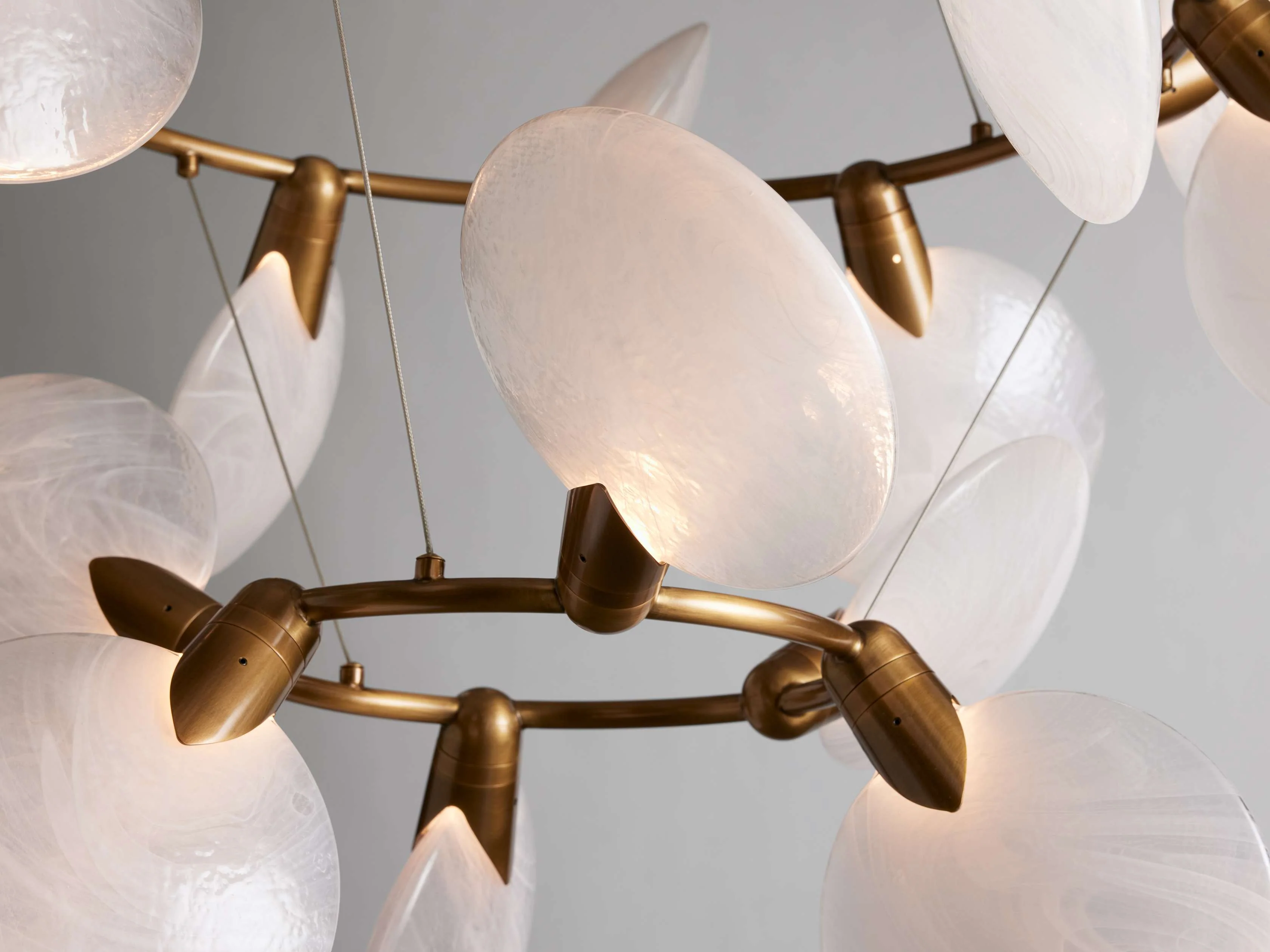 Lyla Foliated Vein Two-Tier Chandelier - Image 3