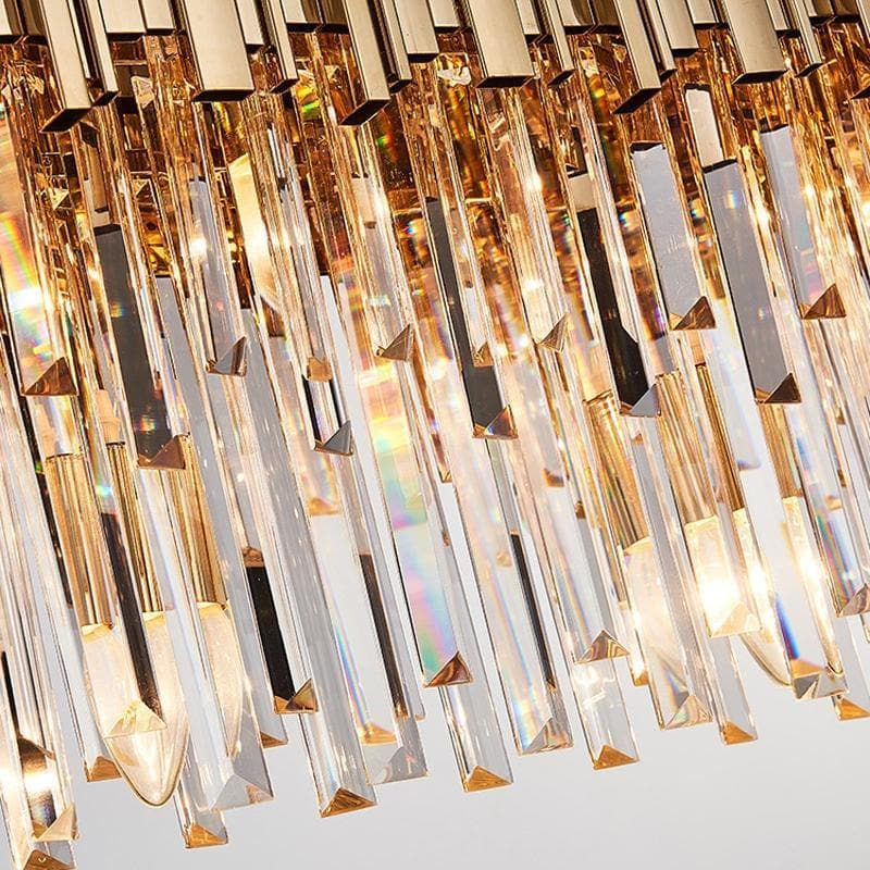 Natasha Structured Crystal Rectangular Chandelier - Image 7