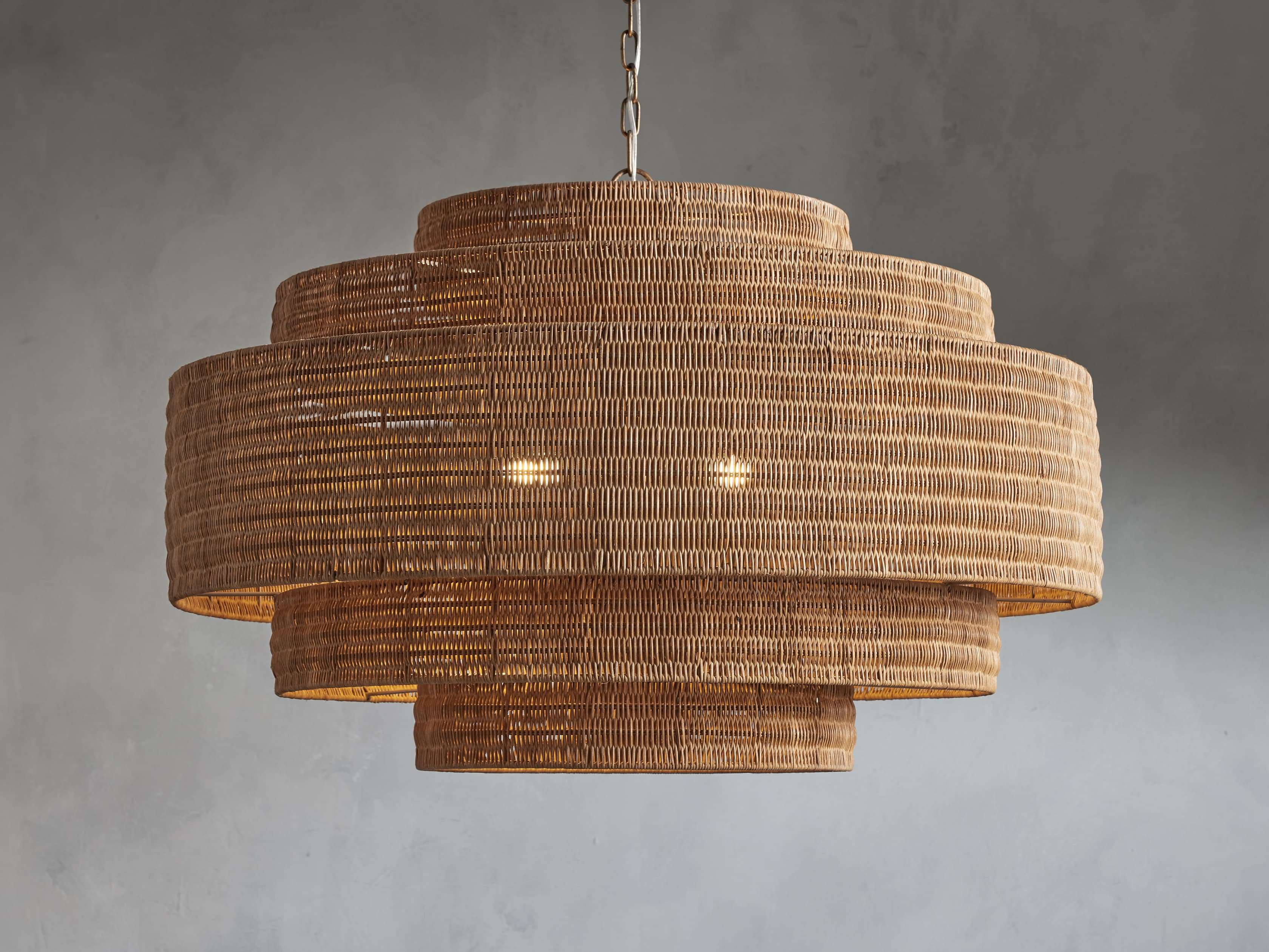 Paloma Handcrafted Rattan Tiered Chandelier - Image 16
