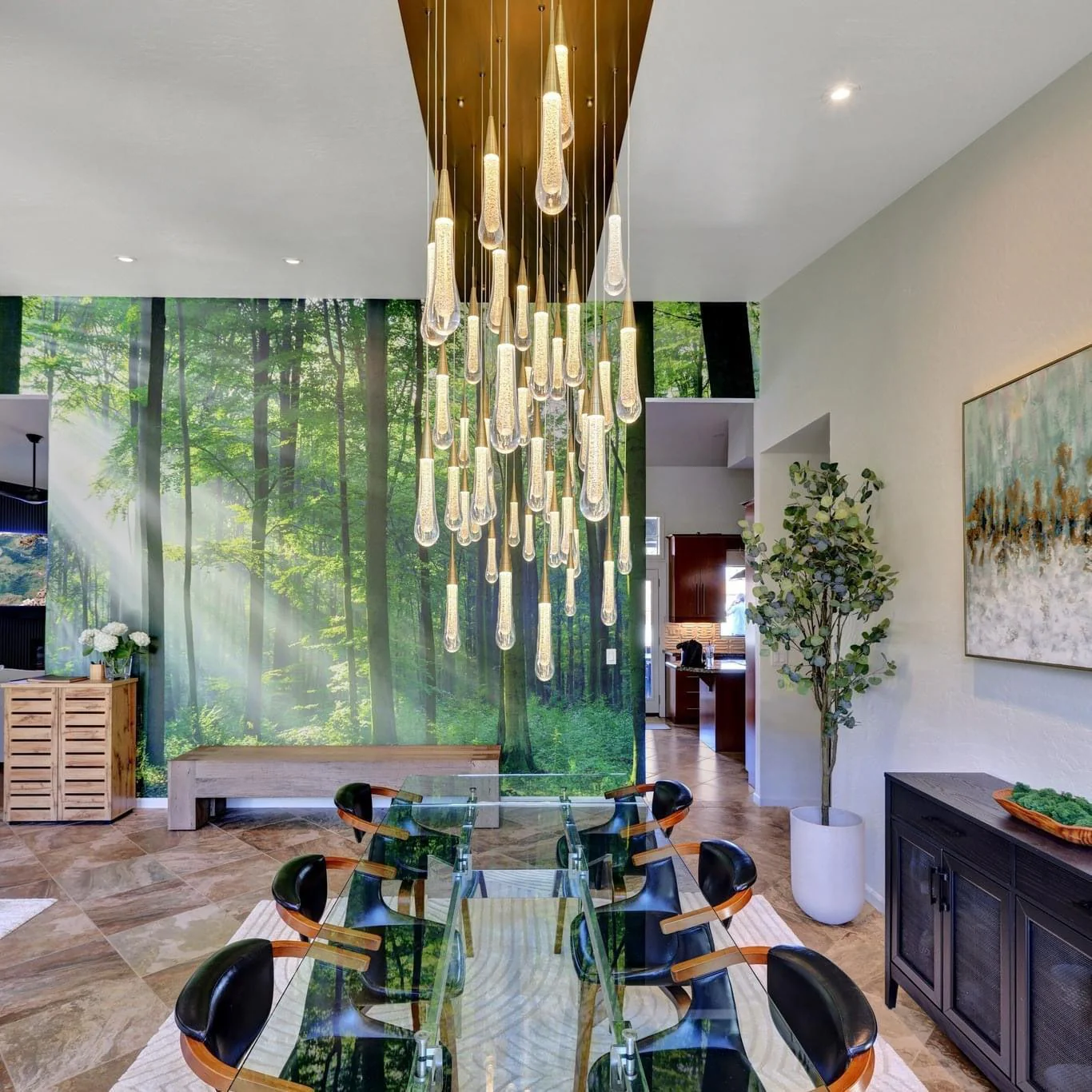 Soltaire Raindrop Crystal Linear Chandelier - Image 95