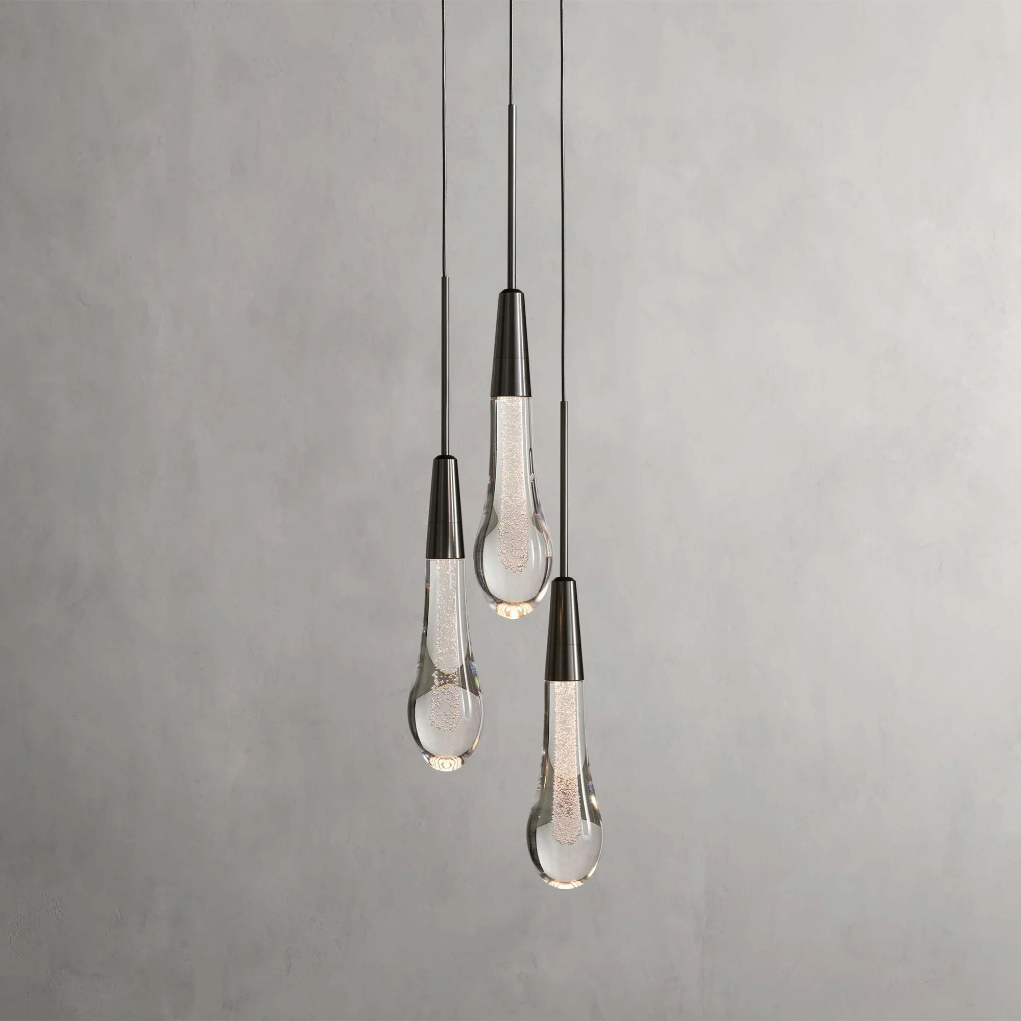 Soltaire Raindrop Glass Cluster Pendant Light - Image 3