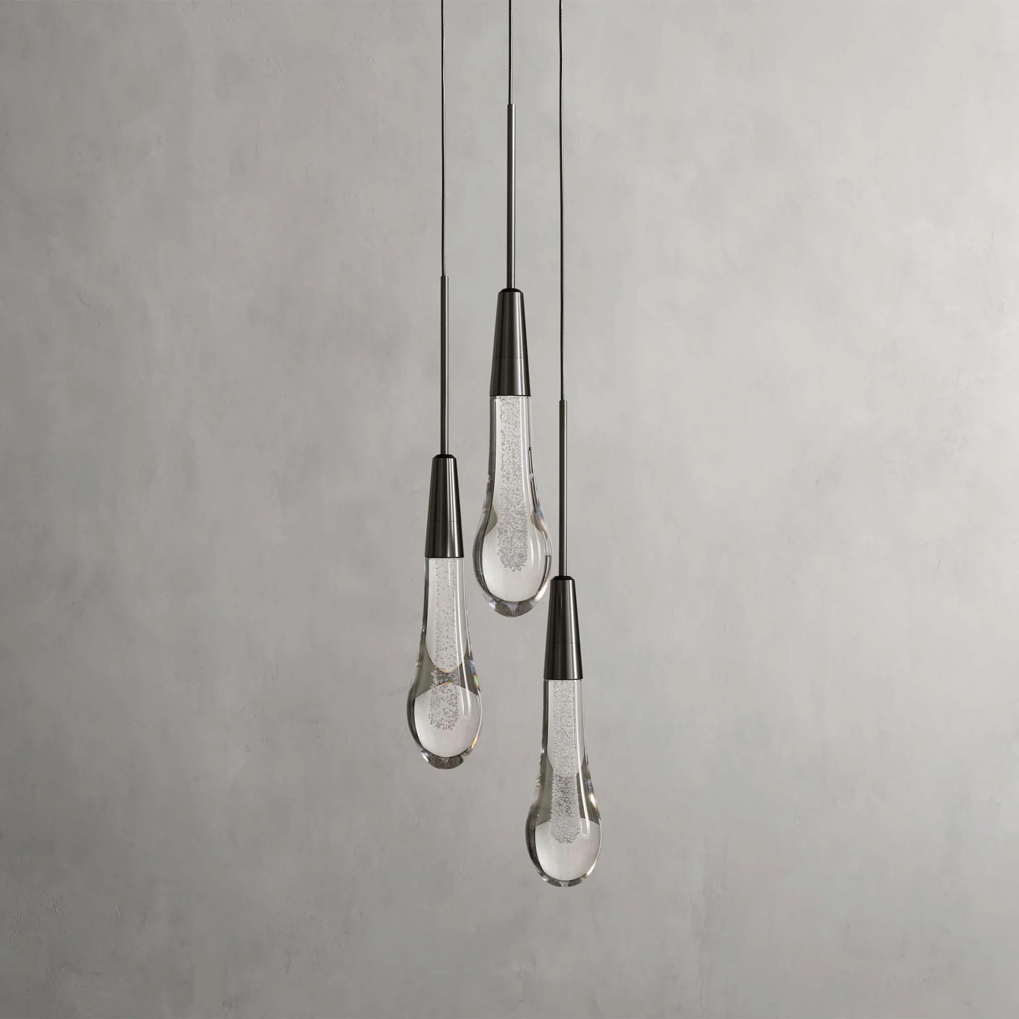 Soltaire Raindrop Glass Cluster Pendant Light - Image 6
