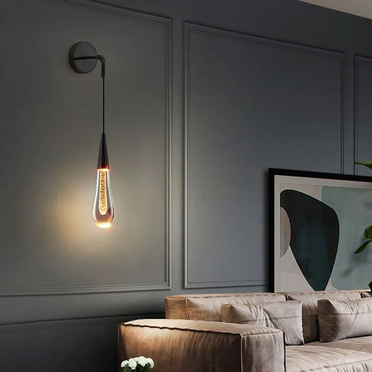 Soltaire Raindrop Glass Cord Wall Sconce - Image 11