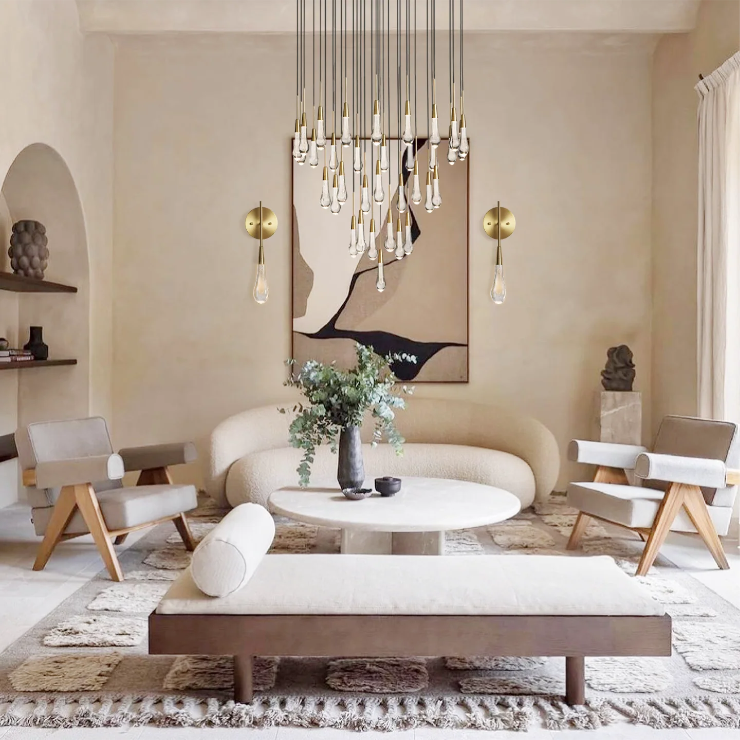 Soltaire Raindrop Glass Round Chandelier - Image 25