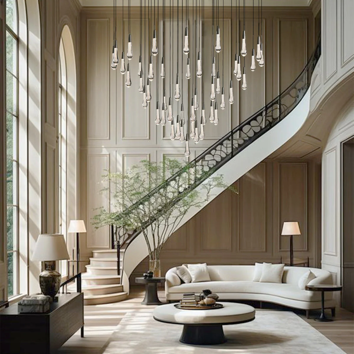 Soltaire Raindrop Glass Round Chandelier - Image 28